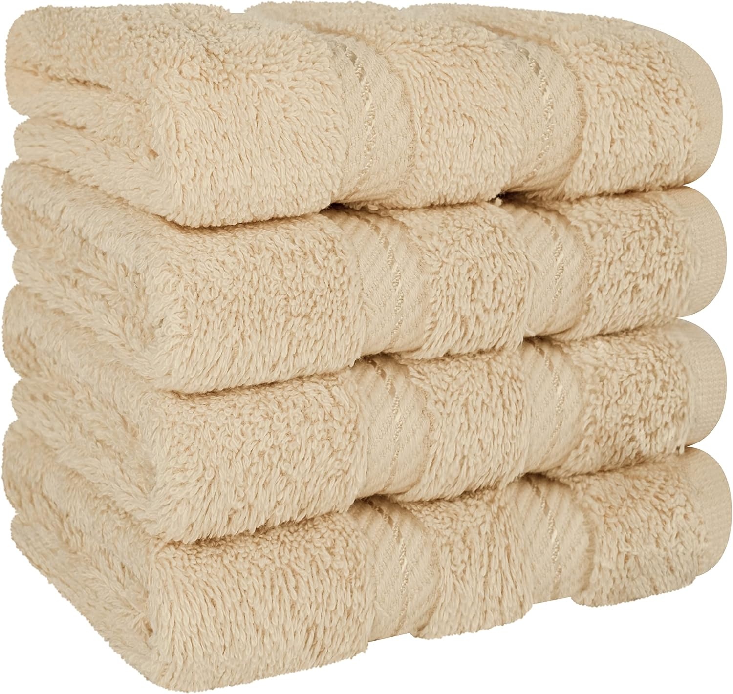 image:imageAmerican Soft Linen 100 Cotton Luxury Turkish Towels 4 PC Hand Towel Set Soft Absorbent Quick Dry OEKO Tex Standard 100 Certificated Durable Machine Washable Breathable Premium Hotel QualityBeige