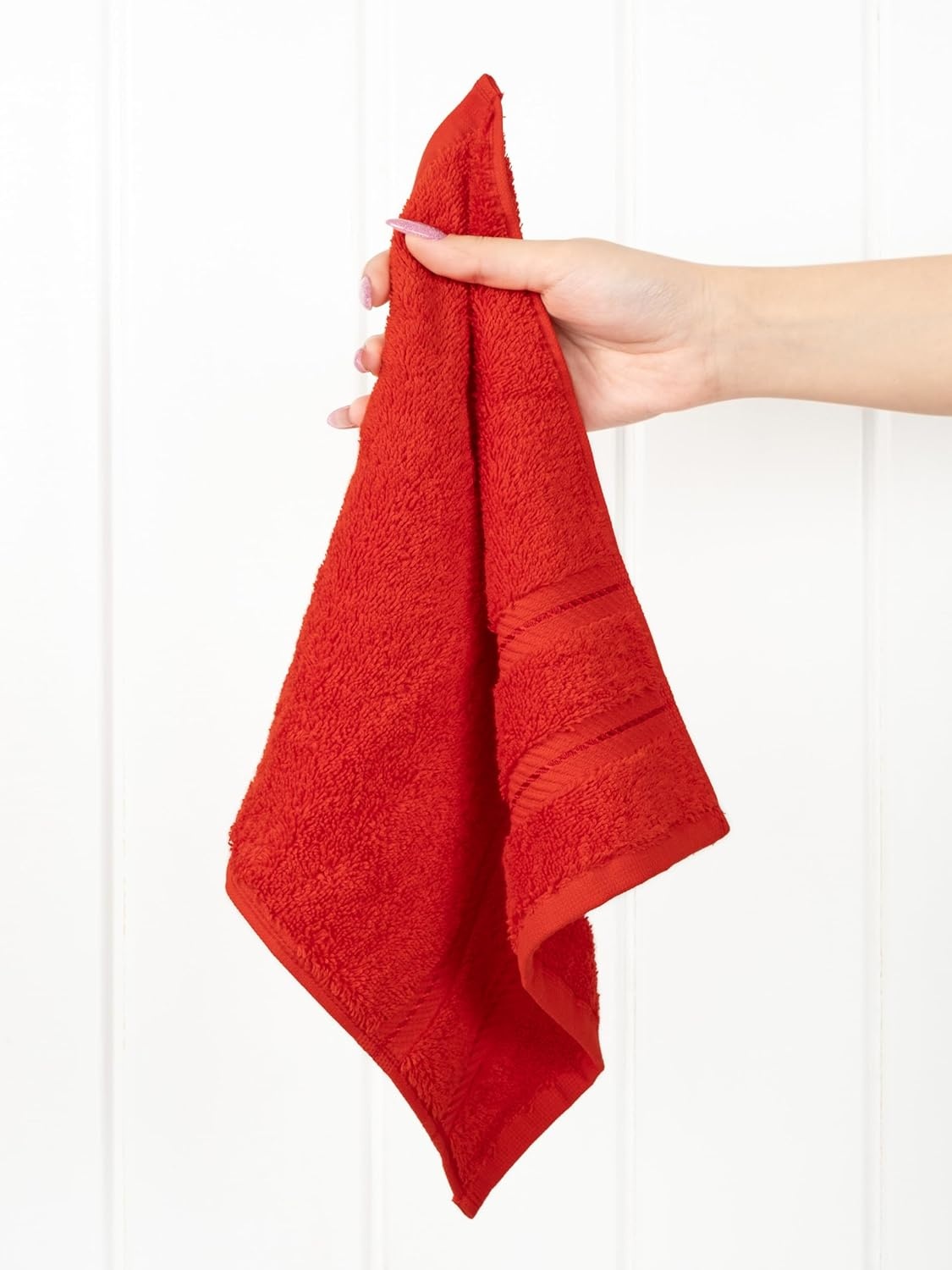 image:imageAmerican Soft Linen 100 Cotton Luxury Turkish Towels 4 PC Hand Towel Set Soft Absorbent Quick Dry OEKO Tex Standard 100 Certificated Durable Machine Washable Breathable Premium Hotel QualityRed