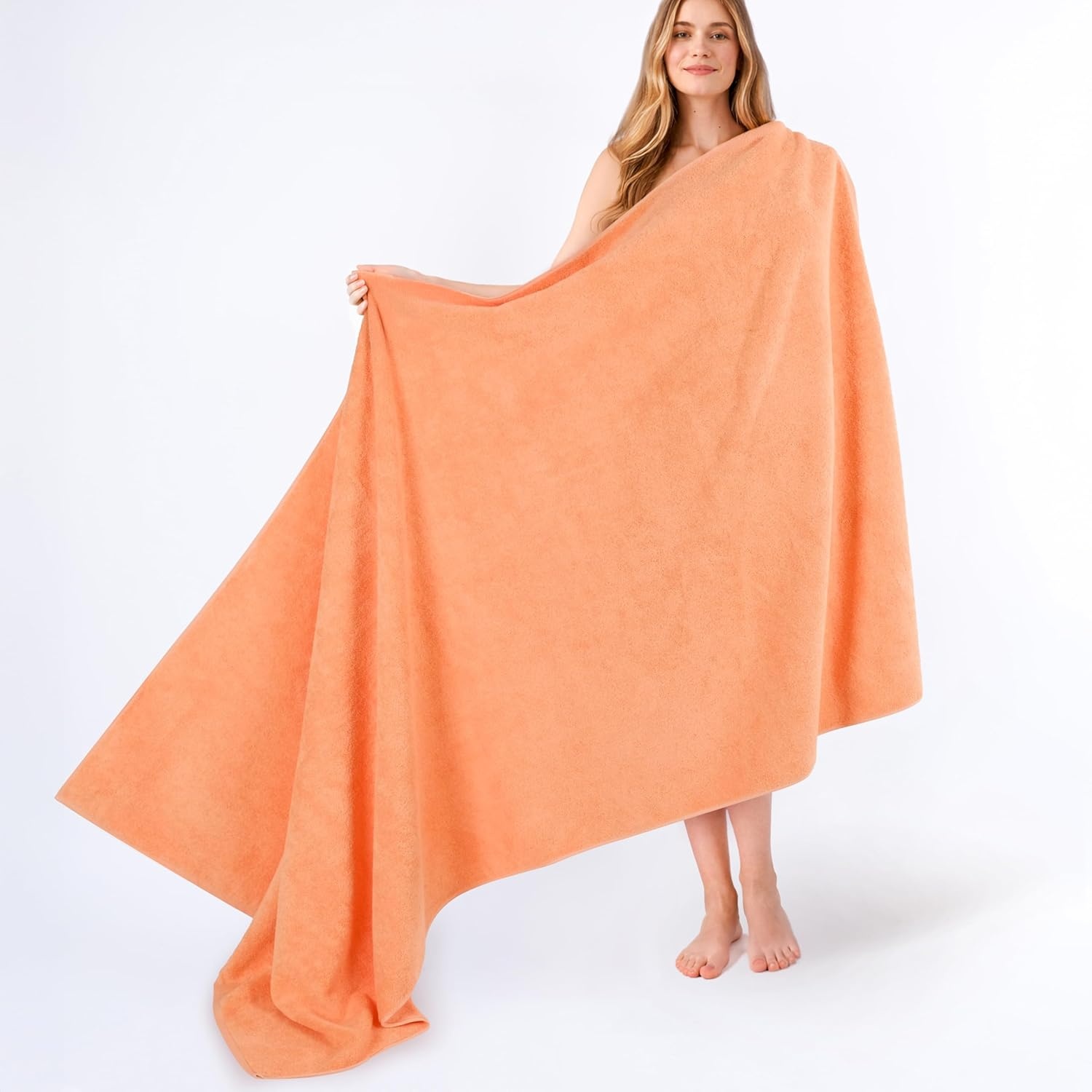 image:imageAmerican Soft Linen 100 Cotton Luxury Turkish Towels 4 PC Hand Towel Set Soft Absorbent Quick Dry OEKO Tex Standard 100 Certificated Durable Machine Washable Breathable Premium Hotel QualityMalibu Peach