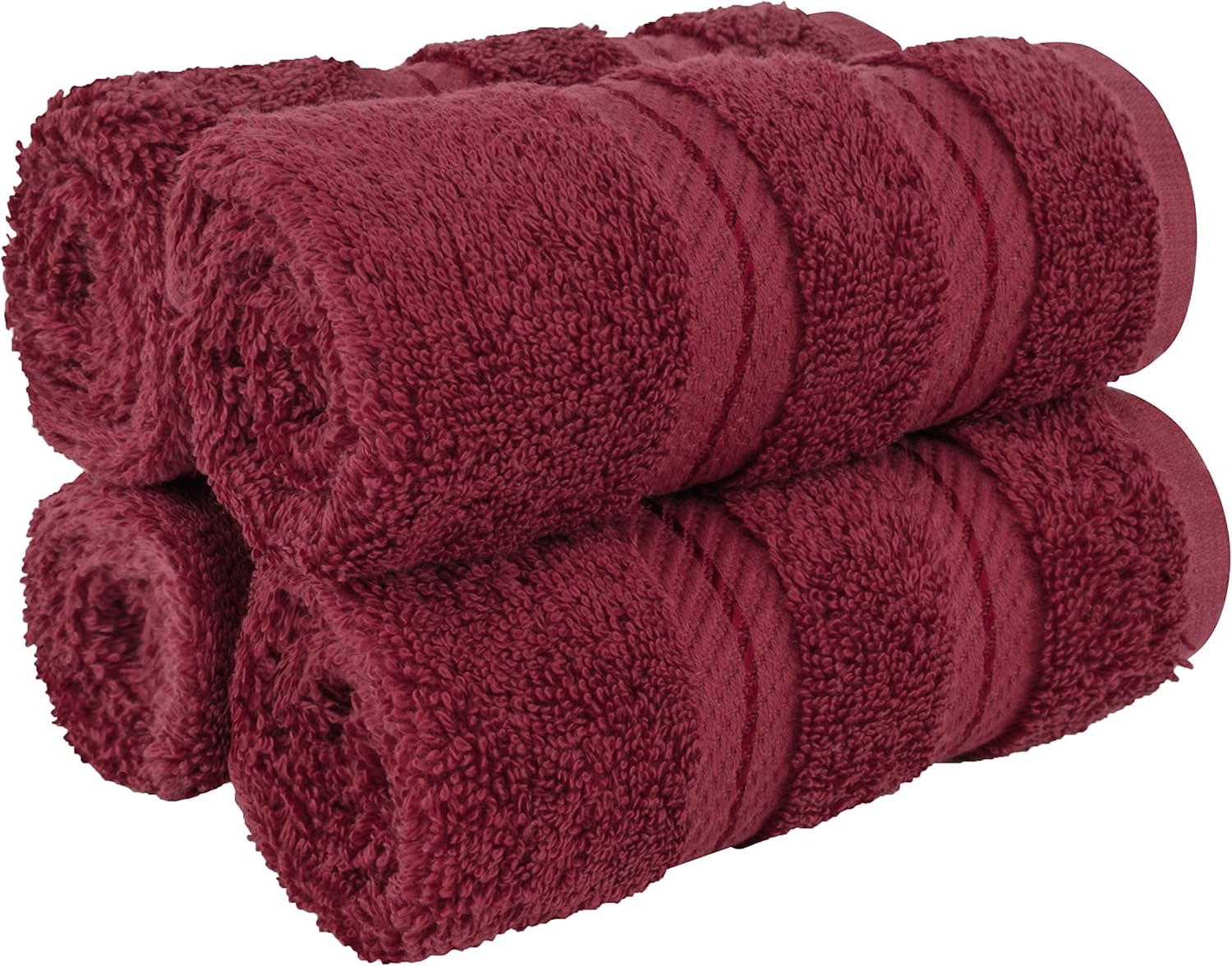 image:imageAmerican Soft Linen 100 Cotton Luxury Turkish Towels 4 PC Hand Towel Set Soft Absorbent Quick Dry OEKO Tex Standard 100 Certificated Durable Machine Washable Breathable Premium Hotel QualityBordeaux Red