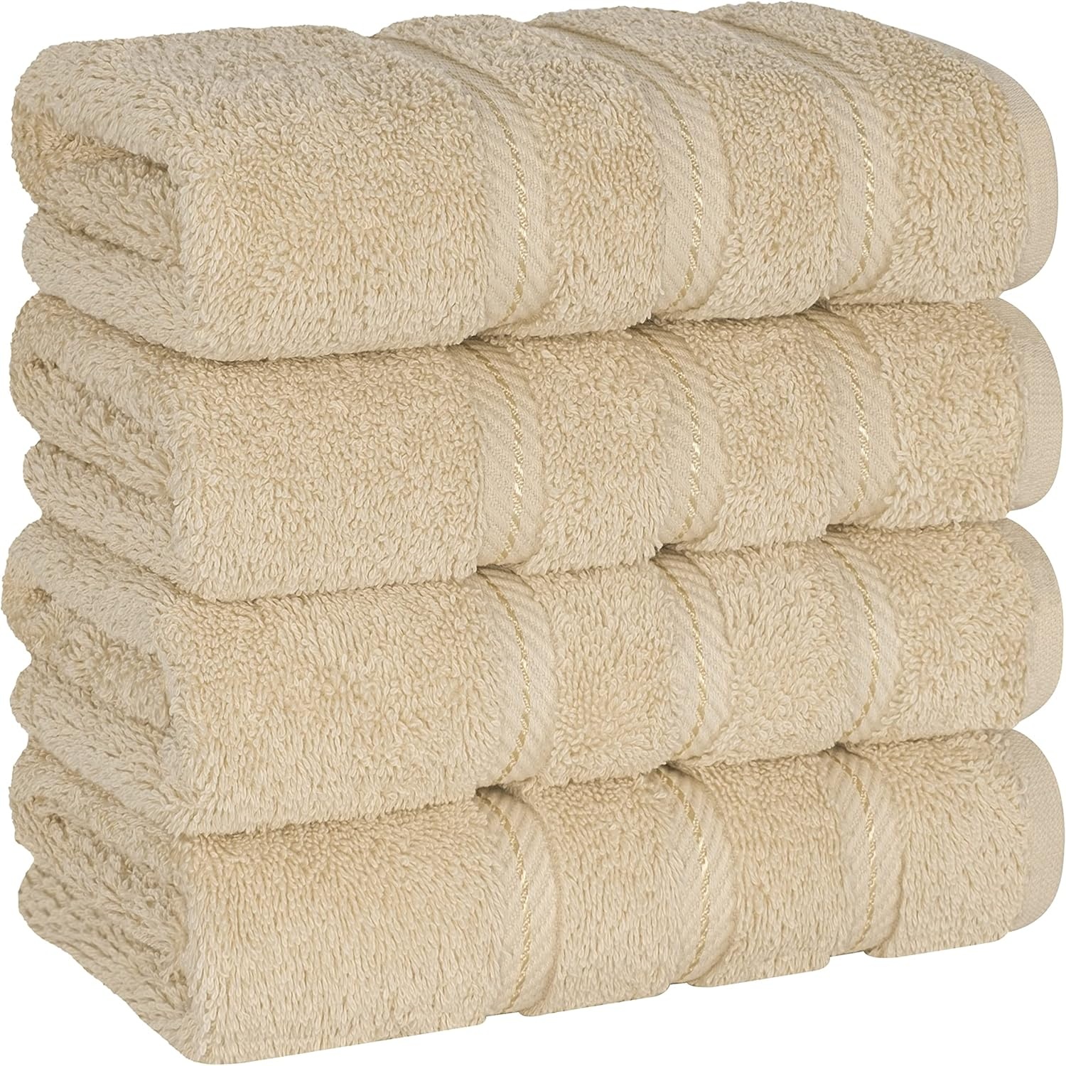 image:imageAmerican Soft Linen 100 Cotton Luxury Turkish Towels 4 PC Hand Towel Set Soft Absorbent Quick Dry OEKO Tex Standard 100 Certificated Durable Machine Washable Breathable Premium Hotel QualityBeige
