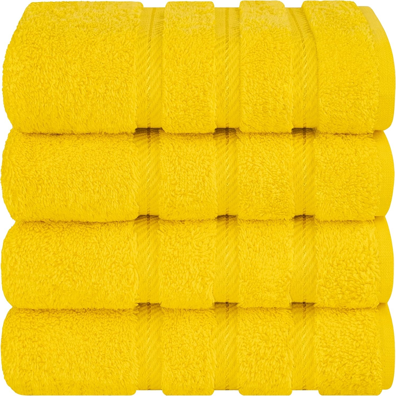 image:imageAmerican Soft Linen 100 Cotton Luxury Turkish Towels 4 PC Hand Towel Set Soft Absorbent Quick Dry OEKO Tex Standard 100 Certificated Durable Machine Washable Breathable Premium Hotel QualityLemon Yellow