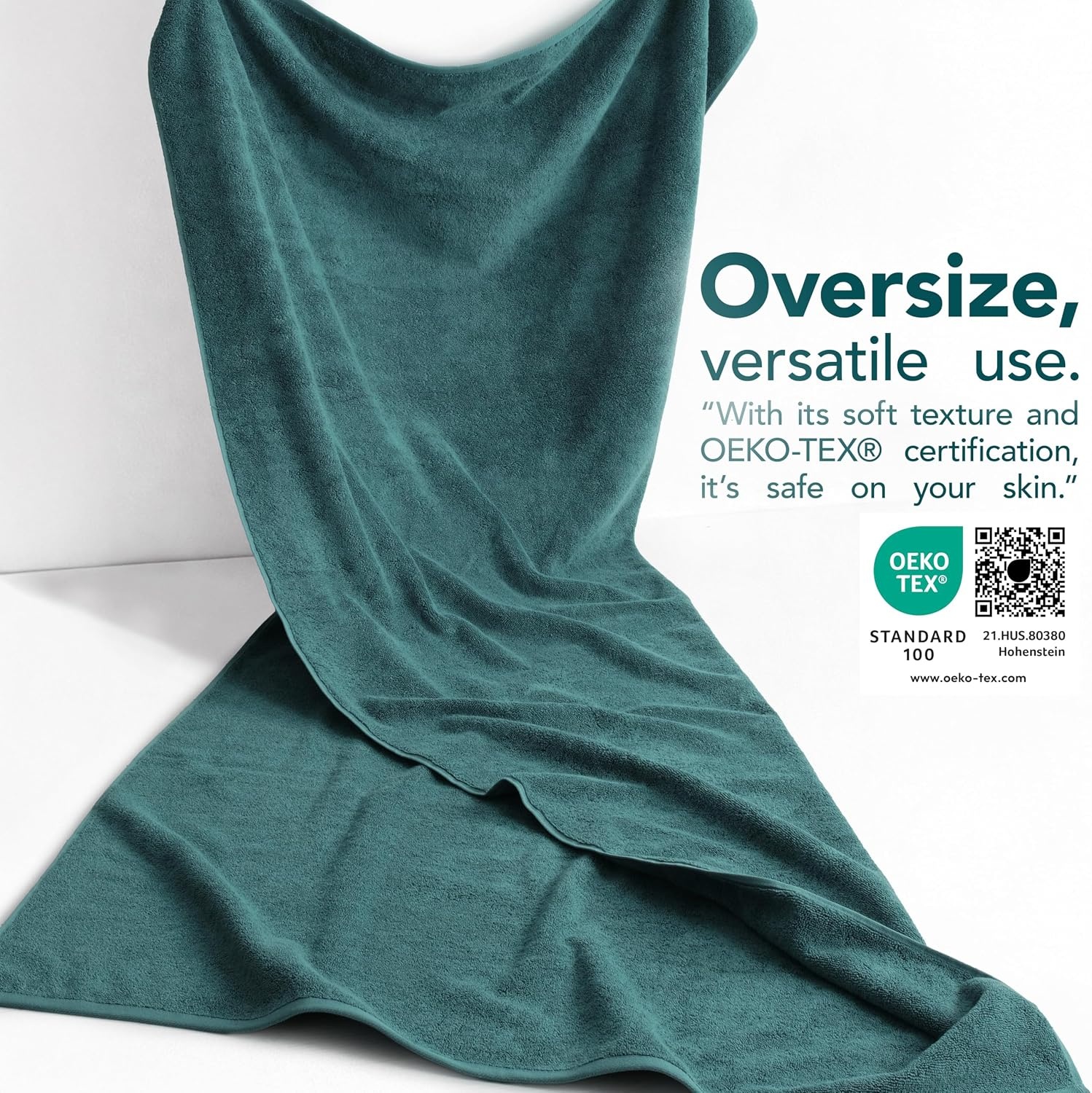 image:imageAmerican Soft Linen 100 Cotton Luxury Turkish Towels 4 PC Hand Towel Set Soft Absorbent Quick Dry OEKO Tex Standard 100 Certificated Durable Machine Washable Breathable Premium Hotel QualityTeal