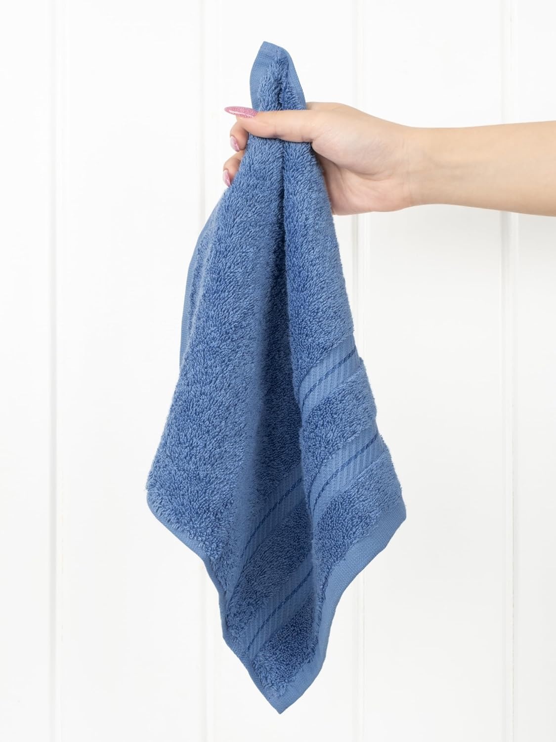image:imageAmerican Soft Linen 100 Cotton Luxury Turkish Towels 4 PC Hand Towel Set Soft Absorbent Quick Dry OEKO Tex Standard 100 Certificated Durable Machine Washable Breathable Premium Hotel QualityElectric Blue