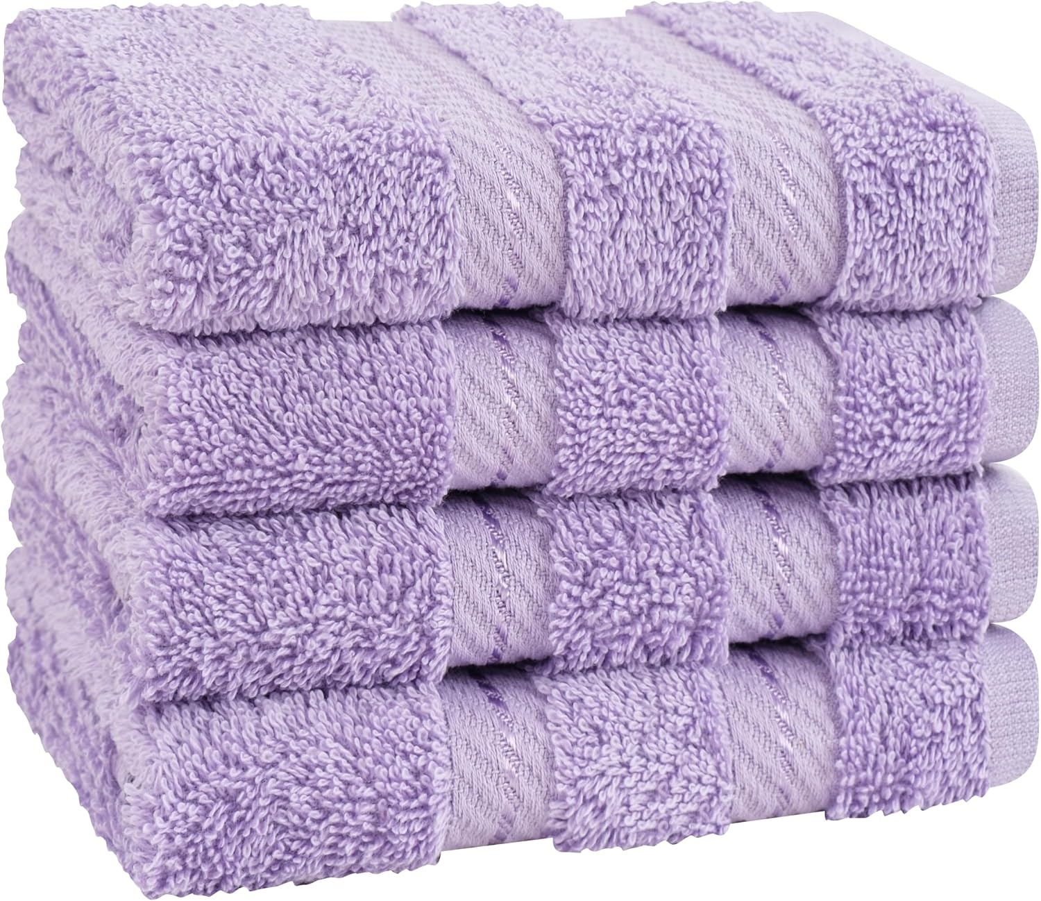 image:imageAmerican Soft Linen 100 Cotton Luxury Turkish Towels 4 PC Hand Towel Set Soft Absorbent Quick Dry OEKO Tex Standard 100 Certificated Durable Machine Washable Breathable Premium Hotel QualityLilac