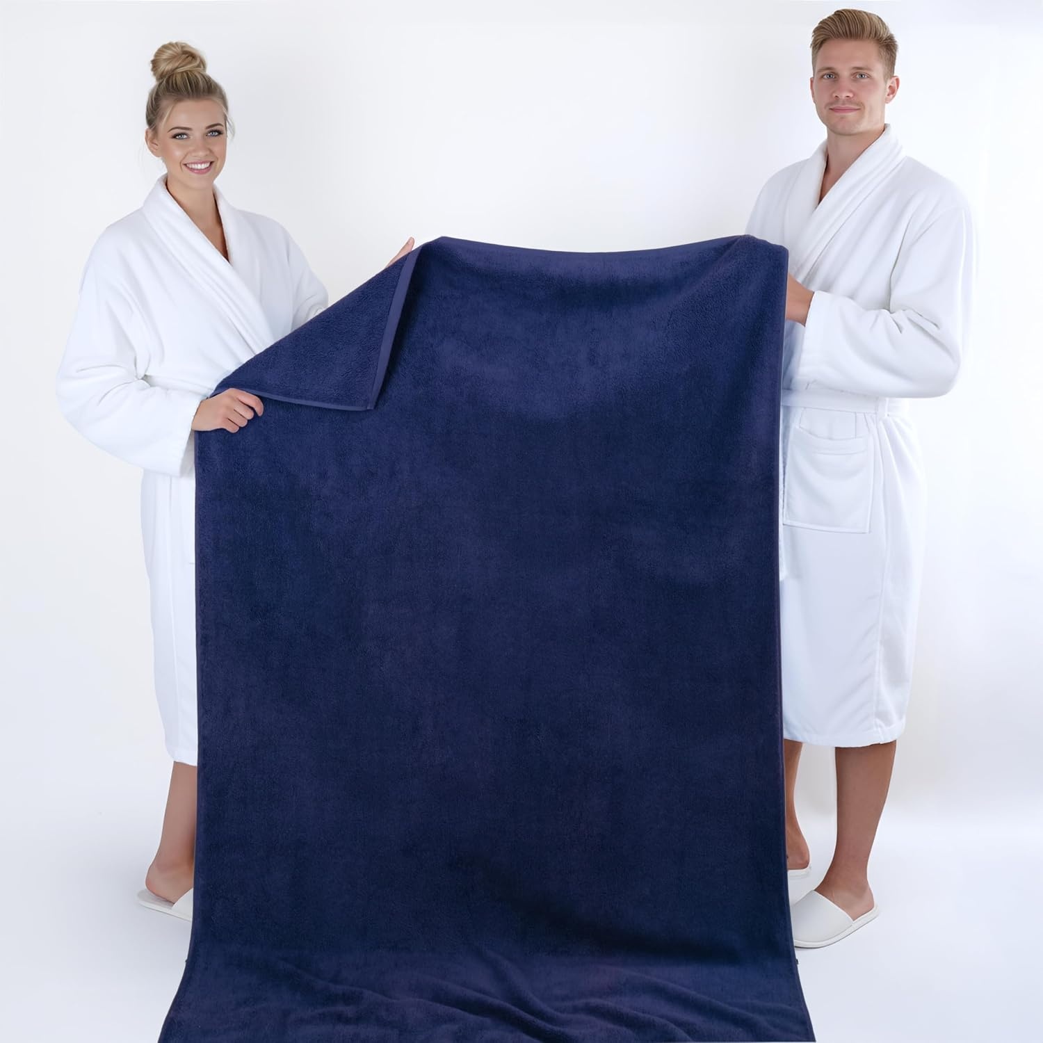 image:imageAmerican Soft Linen 100 Cotton Luxury Turkish Towels 4 PC Hand Towel Set Soft Absorbent Quick Dry OEKO Tex Standard 100 Certificated Durable Machine Washable Breathable Premium Hotel QualityNavy Blue