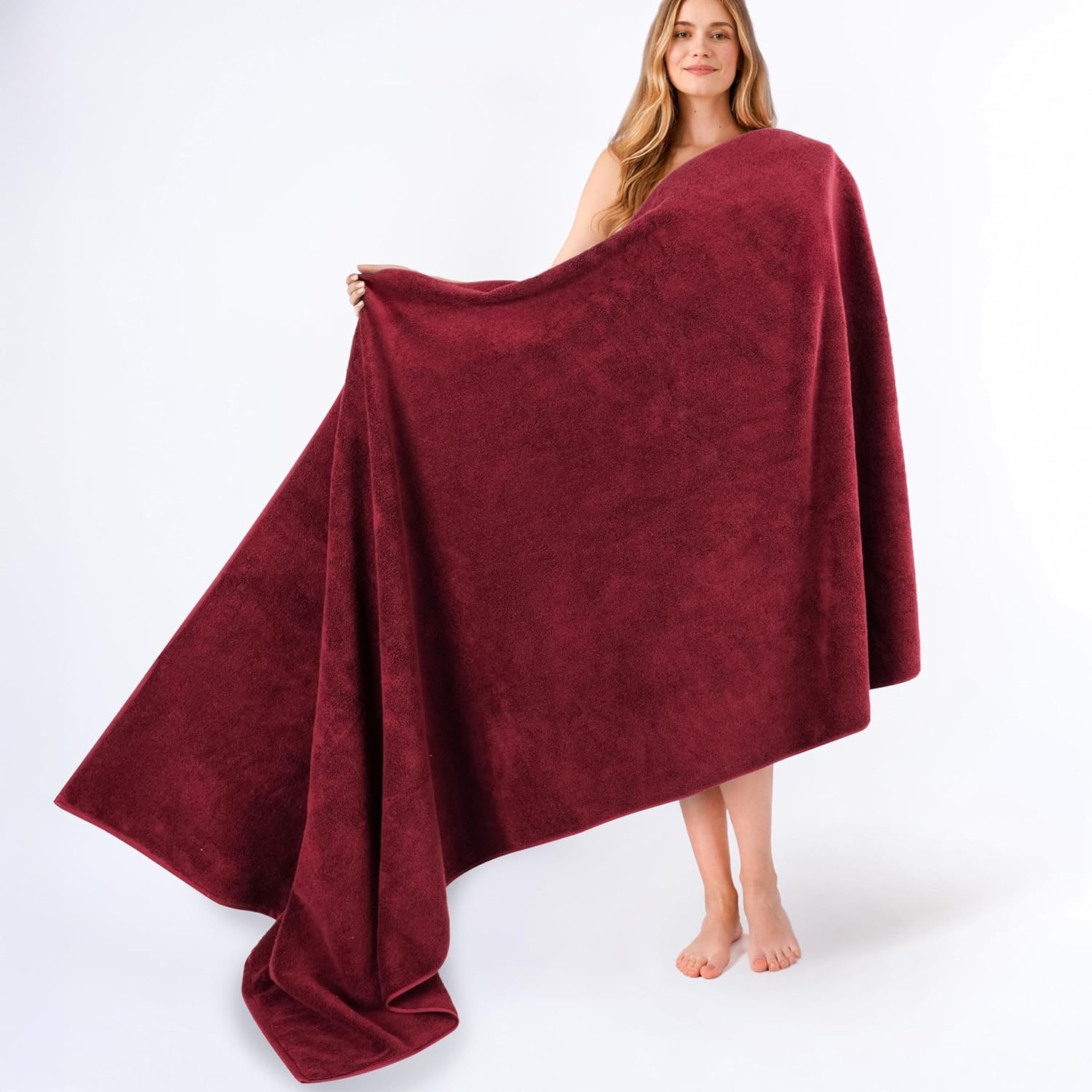 image:imageAmerican Soft Linen 100 Cotton Luxury Turkish Towels 4 PC Hand Towel Set Soft Absorbent Quick Dry OEKO Tex Standard 100 Certificated Durable Machine Washable Breathable Premium Hotel QualityBordeaux Red