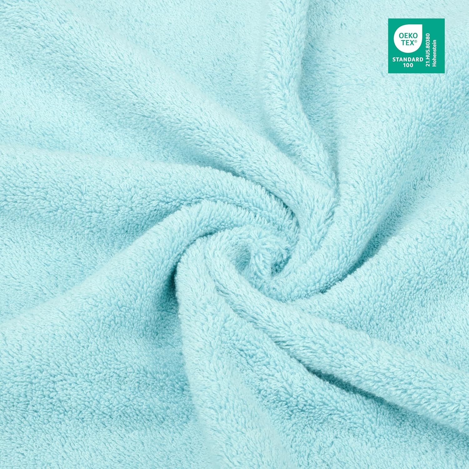 image:imageAmerican Soft Linen 100 Cotton Luxury Turkish Towels 4 PC Hand Towel Set Soft Absorbent Quick Dry OEKO Tex Standard 100 Certificated Durable Machine Washable Breathable Premium Hotel QualityDuck Egg Blue