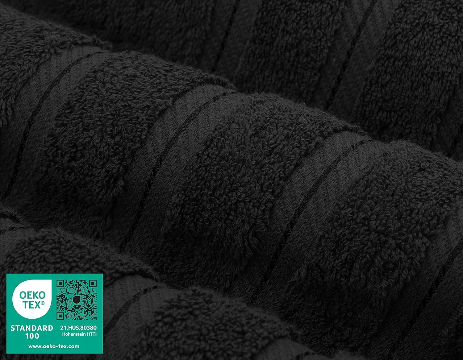 image:imageAmerican Soft Linen 100 Cotton Luxury Turkish Towels 4 PC Hand Towel Set Soft Absorbent Quick Dry OEKO Tex Standard 100 Certificated Durable Machine Washable Breathable Premium Hotel QualityBlack