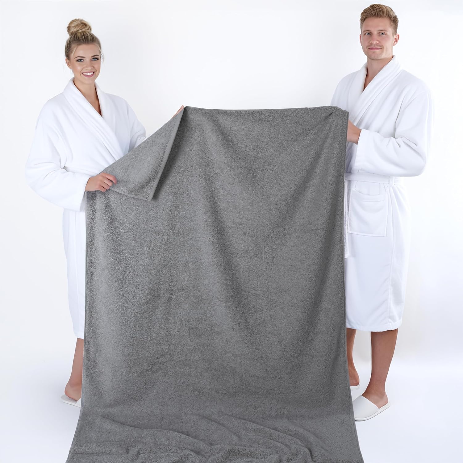 image:imageAmerican Soft Linen 100 Cotton Luxury Turkish Towels 4 PC Hand Towel Set Soft Absorbent Quick Dry OEKO Tex Standard 100 Certificated Durable Machine Washable Breathable Premium Hotel QualityLight Grey