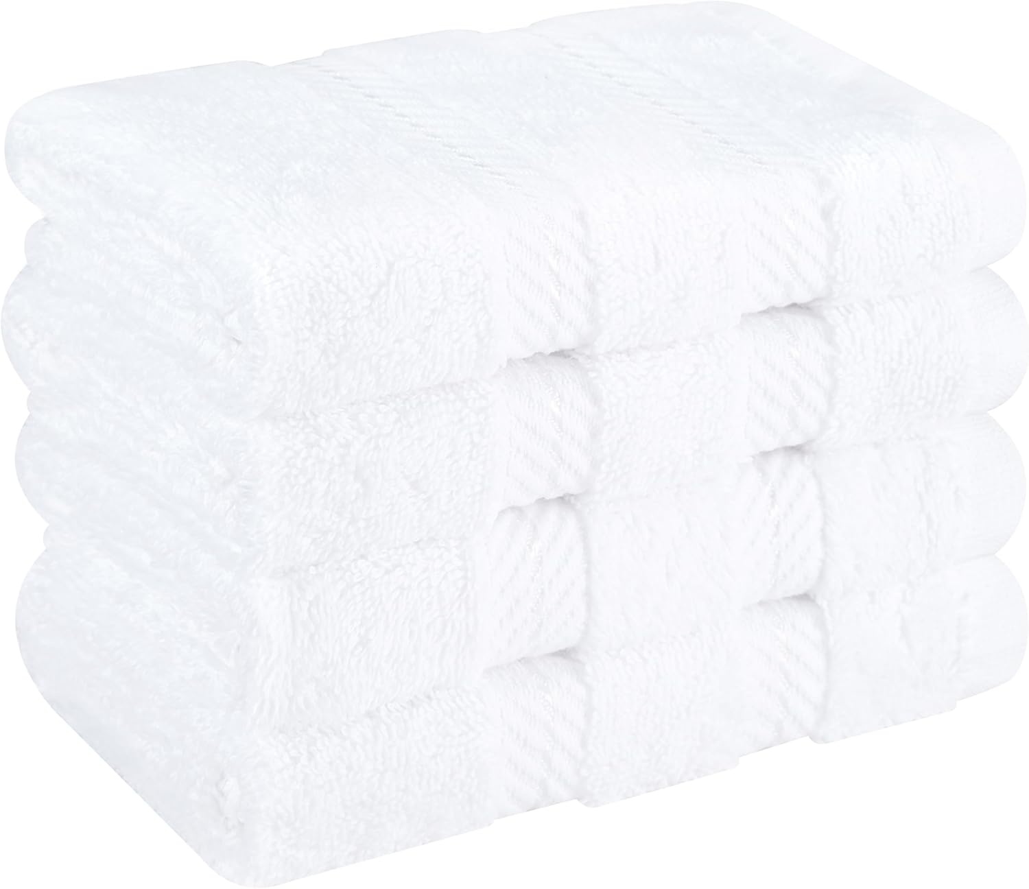 image:imageAmerican Soft Linen 100 Cotton Luxury Turkish Towels 4 PC Hand Towel Set Soft Absorbent Quick Dry OEKO Tex Standard 100 Certificated Durable Machine Washable Breathable Premium Hotel QualityBright White