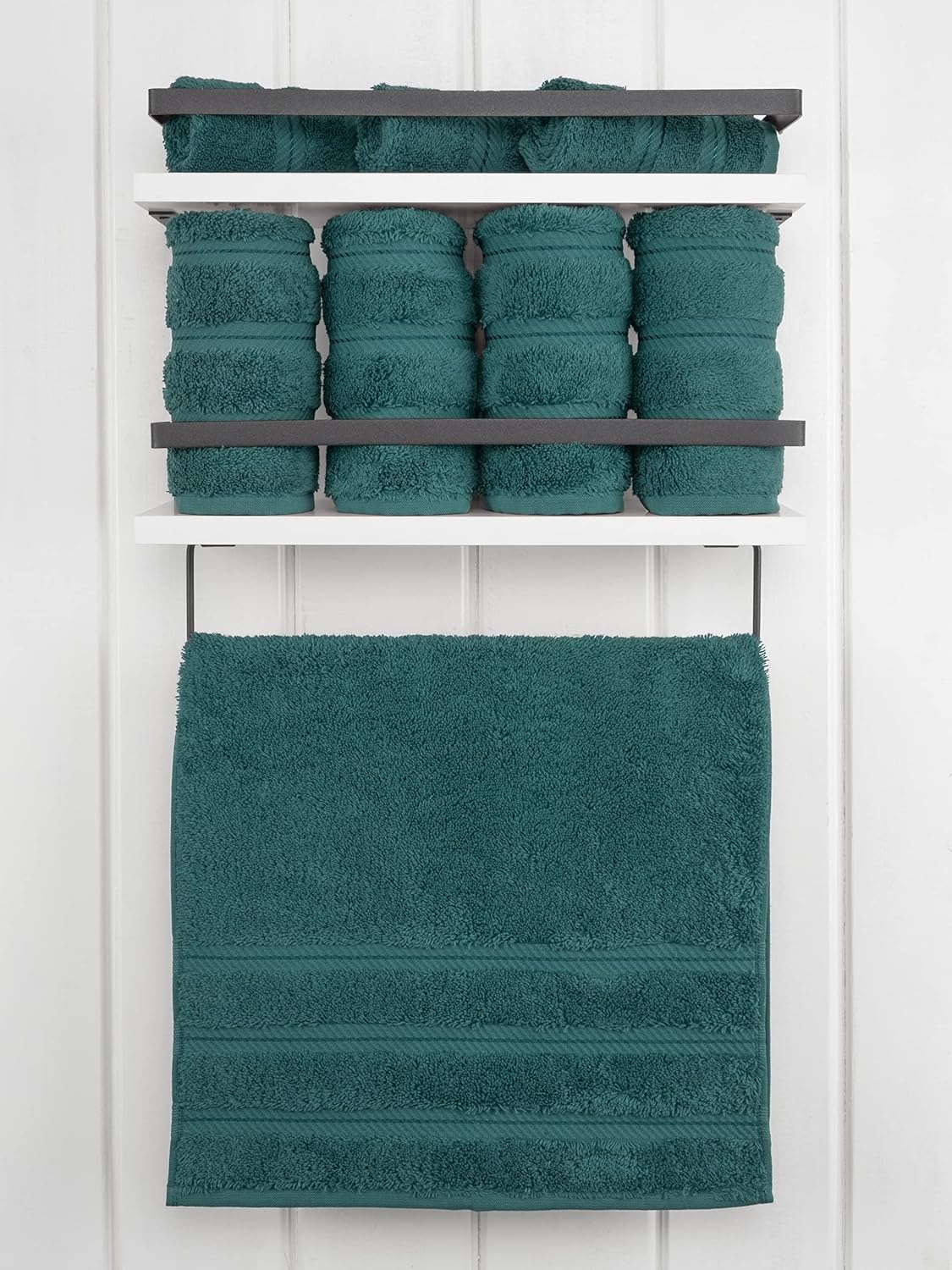 image:imageAmerican Soft Linen 100 Cotton Luxury Turkish Towels 4 PC Hand Towel Set Soft Absorbent Quick Dry OEKO Tex Standard 100 Certificated Durable Machine Washable Breathable Premium Hotel QualityTeal