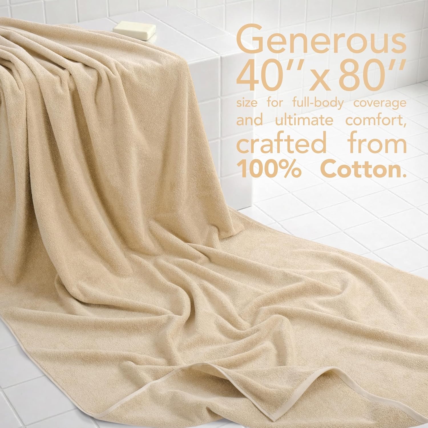image:imageAmerican Soft Linen 100 Cotton Luxury Turkish Towels 4 PC Hand Towel Set Soft Absorbent Quick Dry OEKO Tex Standard 100 Certificated Durable Machine Washable Breathable Premium Hotel QualityBeige