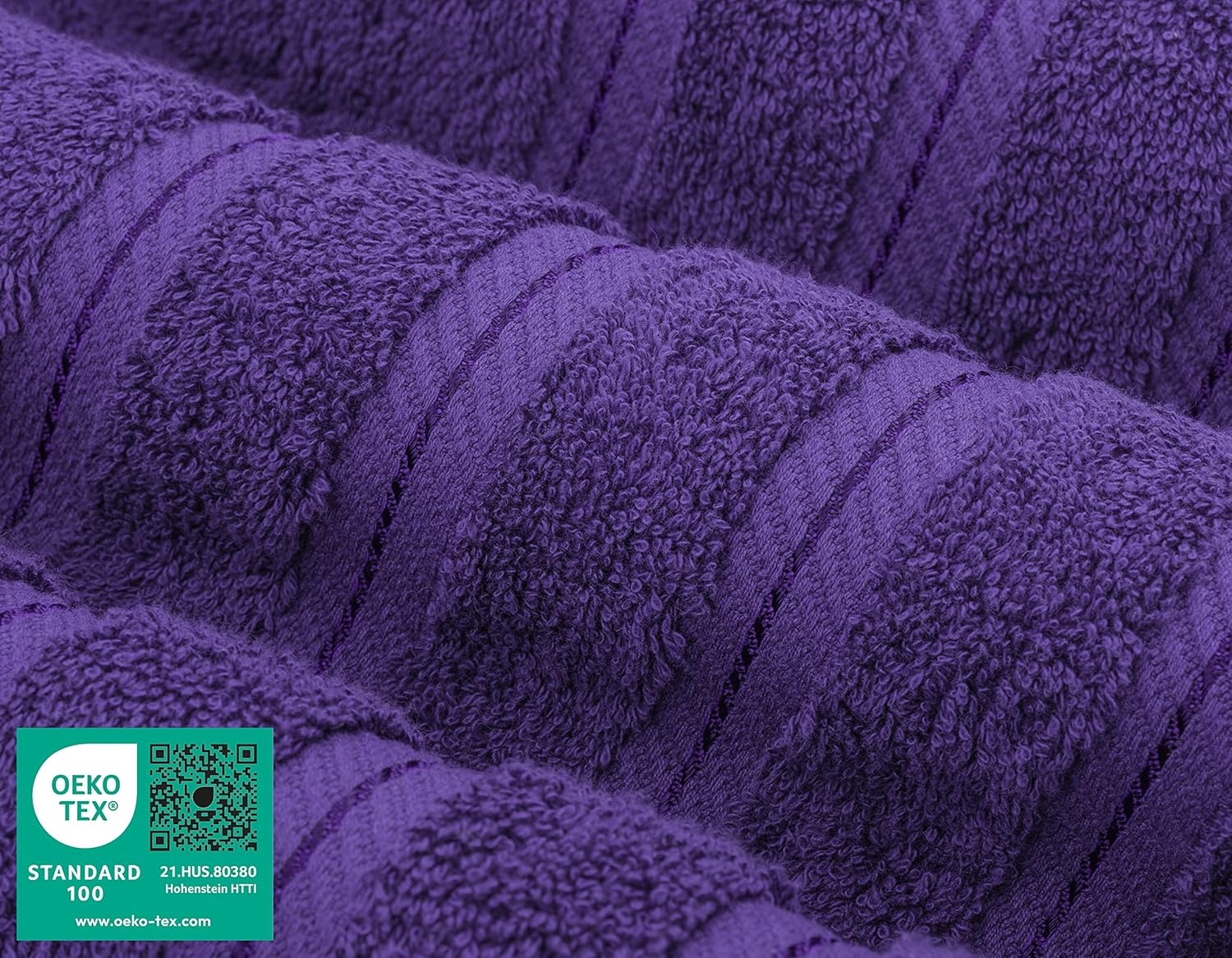 image:imageAmerican Soft Linen 100 Cotton Luxury Turkish Towels 4 PC Hand Towel Set Soft Absorbent Quick Dry OEKO Tex Standard 100 Certificated Durable Machine Washable Breathable Premium Hotel QualityViolet Purple