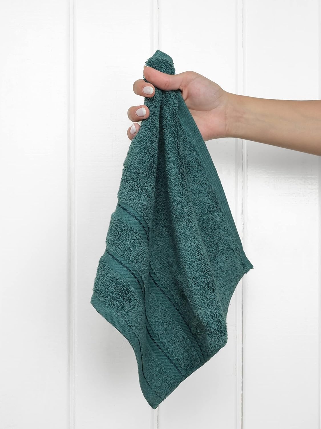 image:imageAmerican Soft Linen 100 Cotton Luxury Turkish Towels 4 PC Hand Towel Set Soft Absorbent Quick Dry OEKO Tex Standard 100 Certificated Durable Machine Washable Breathable Premium Hotel QualityTeal