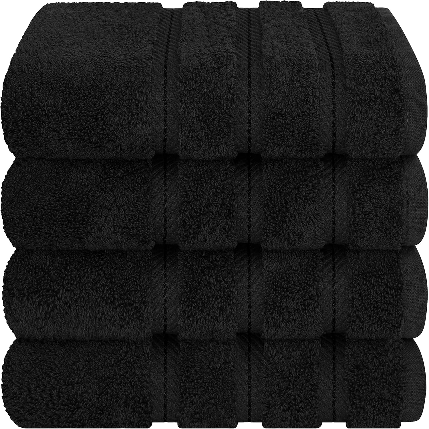 image:imageAmerican Soft Linen 100 Cotton Luxury Turkish Towels 4 PC Hand Towel Set Soft Absorbent Quick Dry OEKO Tex Standard 100 Certificated Durable Machine Washable Breathable Premium Hotel QualityBlack