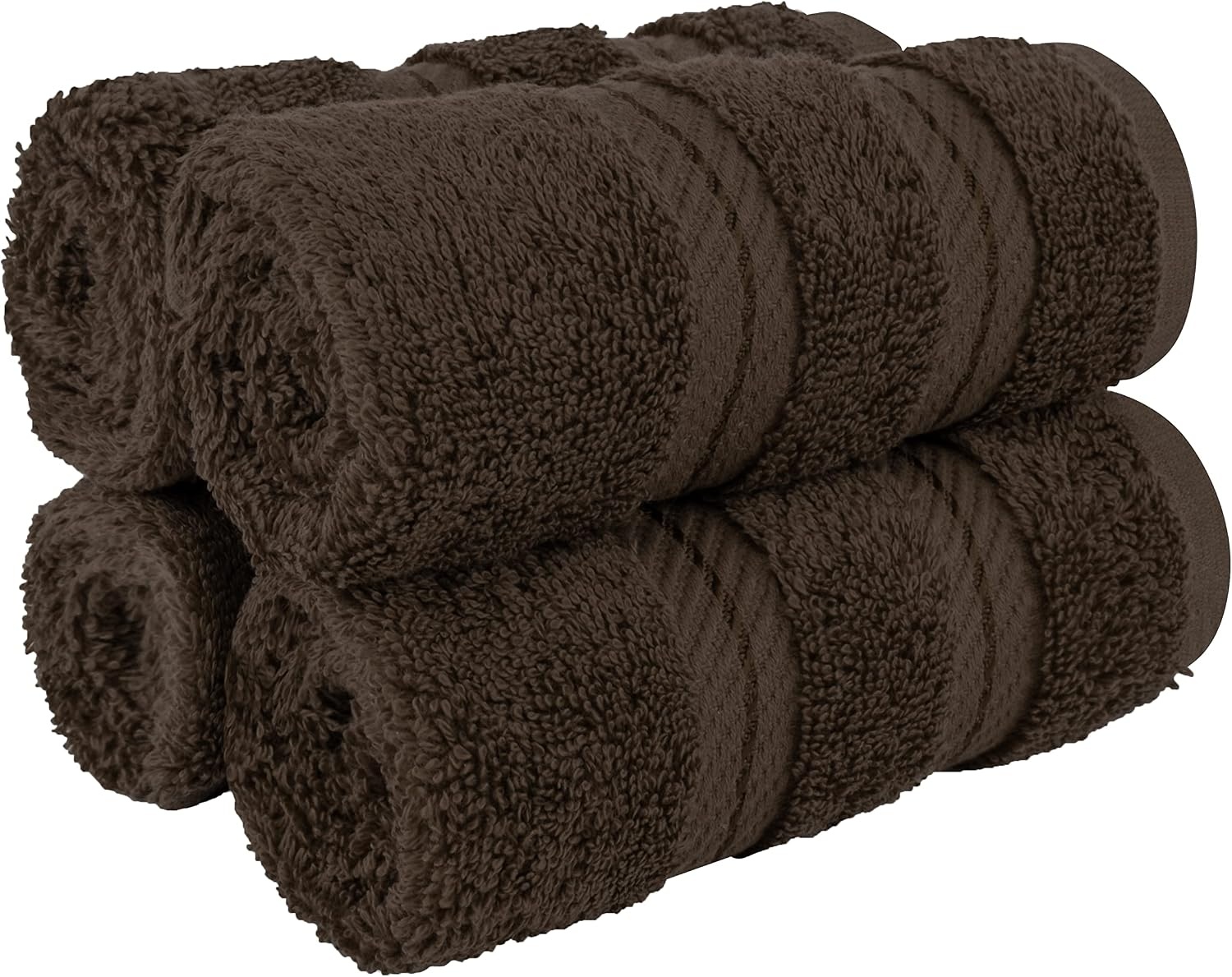 image:imageAmerican Soft Linen 100 Cotton Luxury Turkish Towels 4 PC Hand Towel Set Soft Absorbent Quick Dry OEKO Tex Standard 100 Certificated Durable Machine Washable Breathable Premium Hotel QualityChocolate Brown