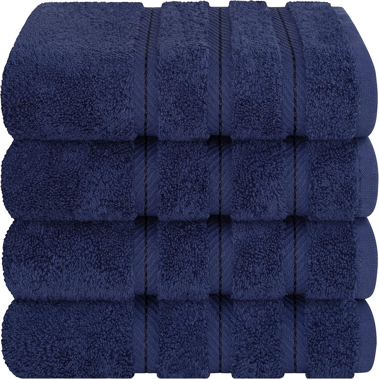 image:imageAmerican Soft Linen 100 Cotton Luxury Turkish Towels 4 PC Hand Towel Set Soft Absorbent Quick Dry OEKO Tex Standard 100 Certificated Durable Machine Washable Breathable Premium Hotel QualityNavy Blue