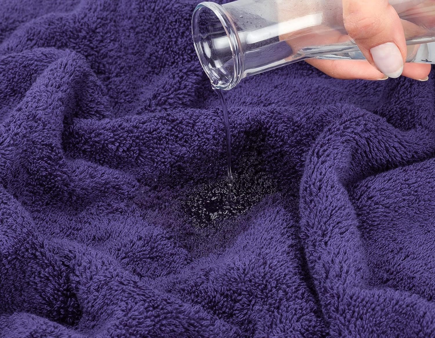 image:imageAmerican Soft Linen 100 Cotton Luxury Turkish Towels 4 PC Hand Towel Set Soft Absorbent Quick Dry OEKO Tex Standard 100 Certificated Durable Machine Washable Breathable Premium Hotel QualityViolet Purple