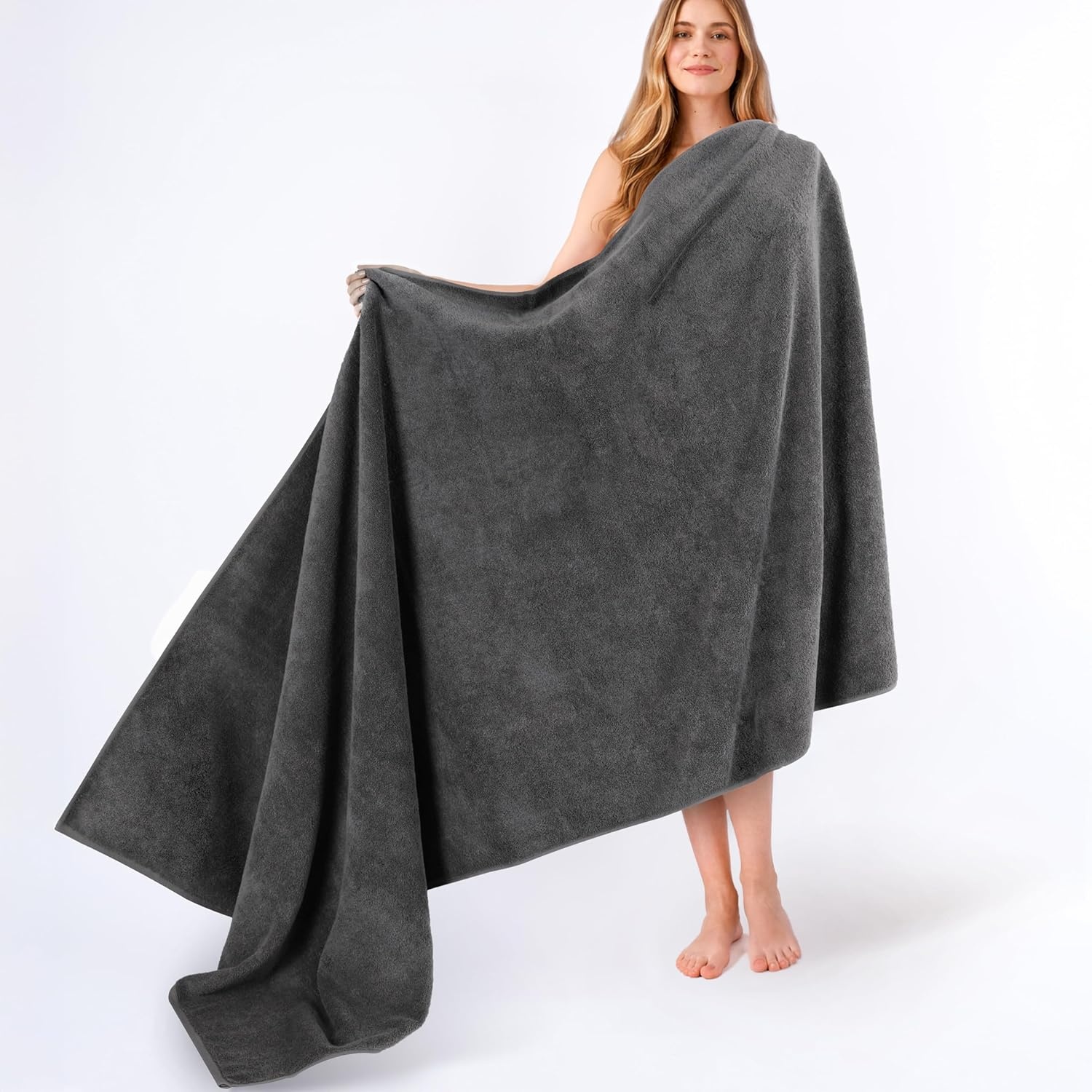 image:imageAmerican Soft Linen 100 Cotton Luxury Turkish Towels 4 PC Hand Towel Set Soft Absorbent Quick Dry OEKO Tex Standard 100 Certificated Durable Machine Washable Breathable Premium Hotel QualityDark Gray