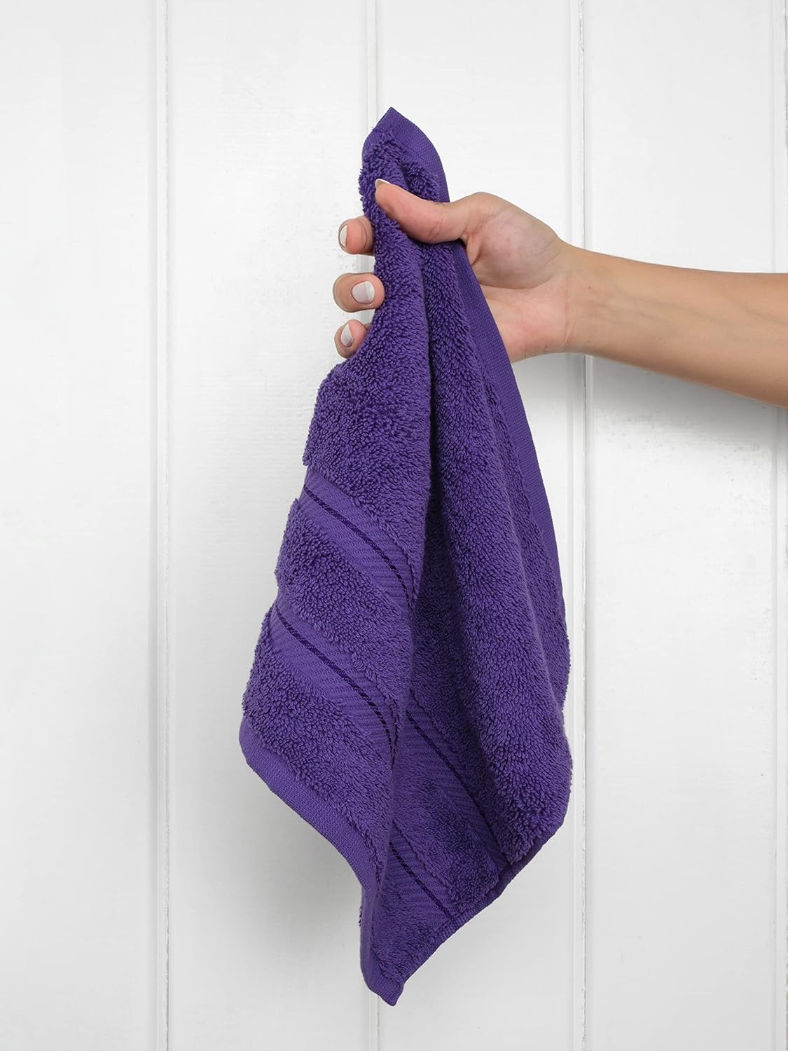 image:imageAmerican Soft Linen 100 Cotton Luxury Turkish Towels 4 PC Hand Towel Set Soft Absorbent Quick Dry OEKO Tex Standard 100 Certificated Durable Machine Washable Breathable Premium Hotel QualityViolet Purple