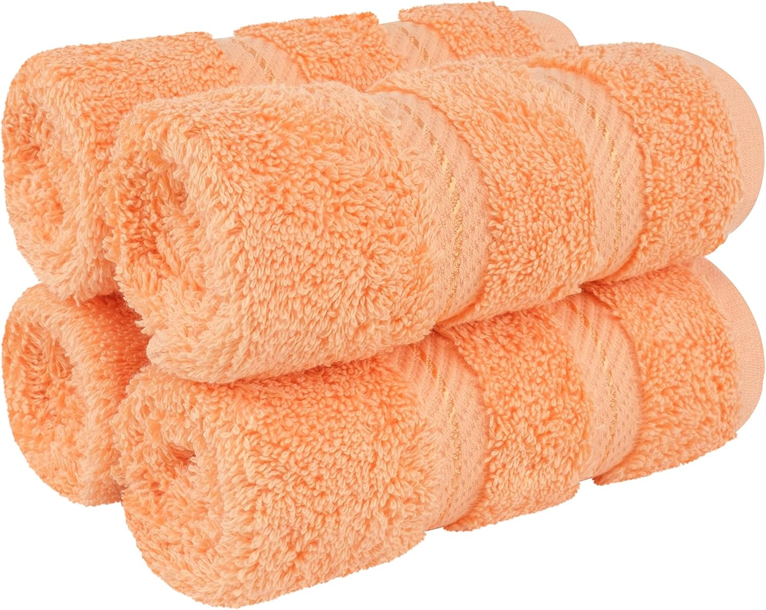 image:imageAmerican Soft Linen 100 Cotton Luxury Turkish Towels 4 PC Hand Towel Set Soft Absorbent Quick Dry OEKO Tex Standard 100 Certificated Durable Machine Washable Breathable Premium Hotel QualityMalibu Peach