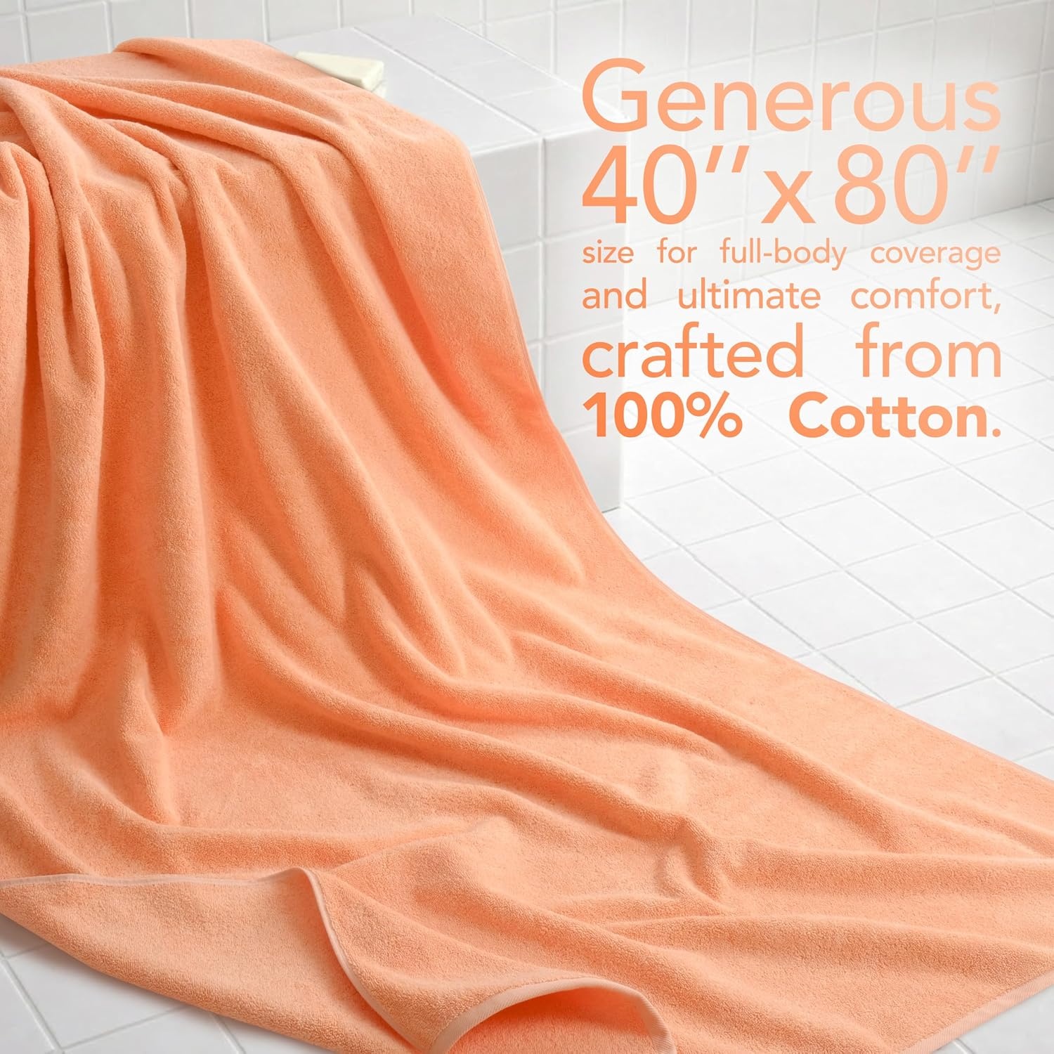 image:imageAmerican Soft Linen 100 Cotton Luxury Turkish Towels 4 PC Hand Towel Set Soft Absorbent Quick Dry OEKO Tex Standard 100 Certificated Durable Machine Washable Breathable Premium Hotel QualityMalibu Peach
