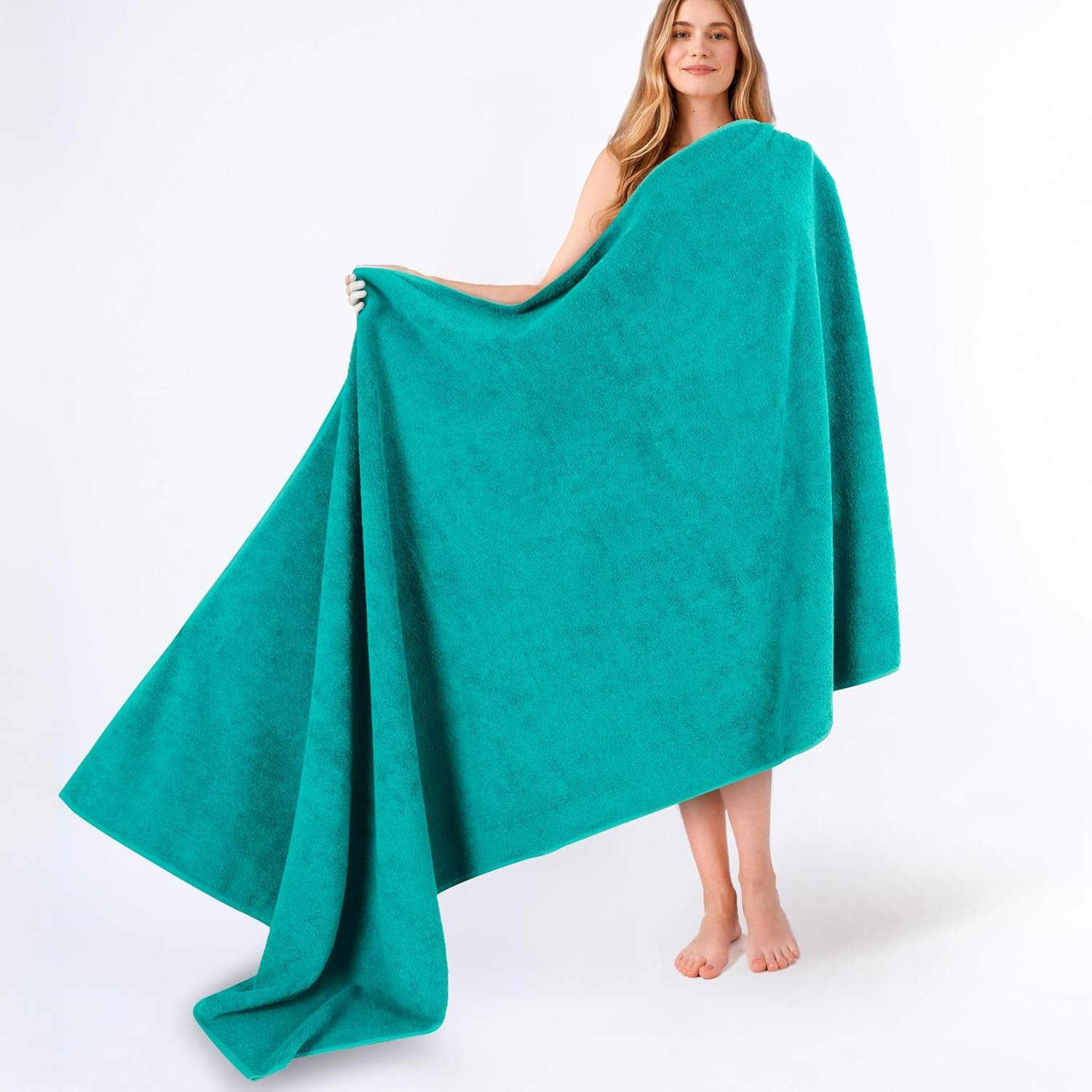image:imageAmerican Soft Linen 100 Cotton Luxury Turkish Towels 4 PC Hand Towel Set Soft Absorbent Quick Dry OEKO Tex Standard 100 Certificated Durable Machine Washable Breathable Premium Hotel QualityTurquoise Blue