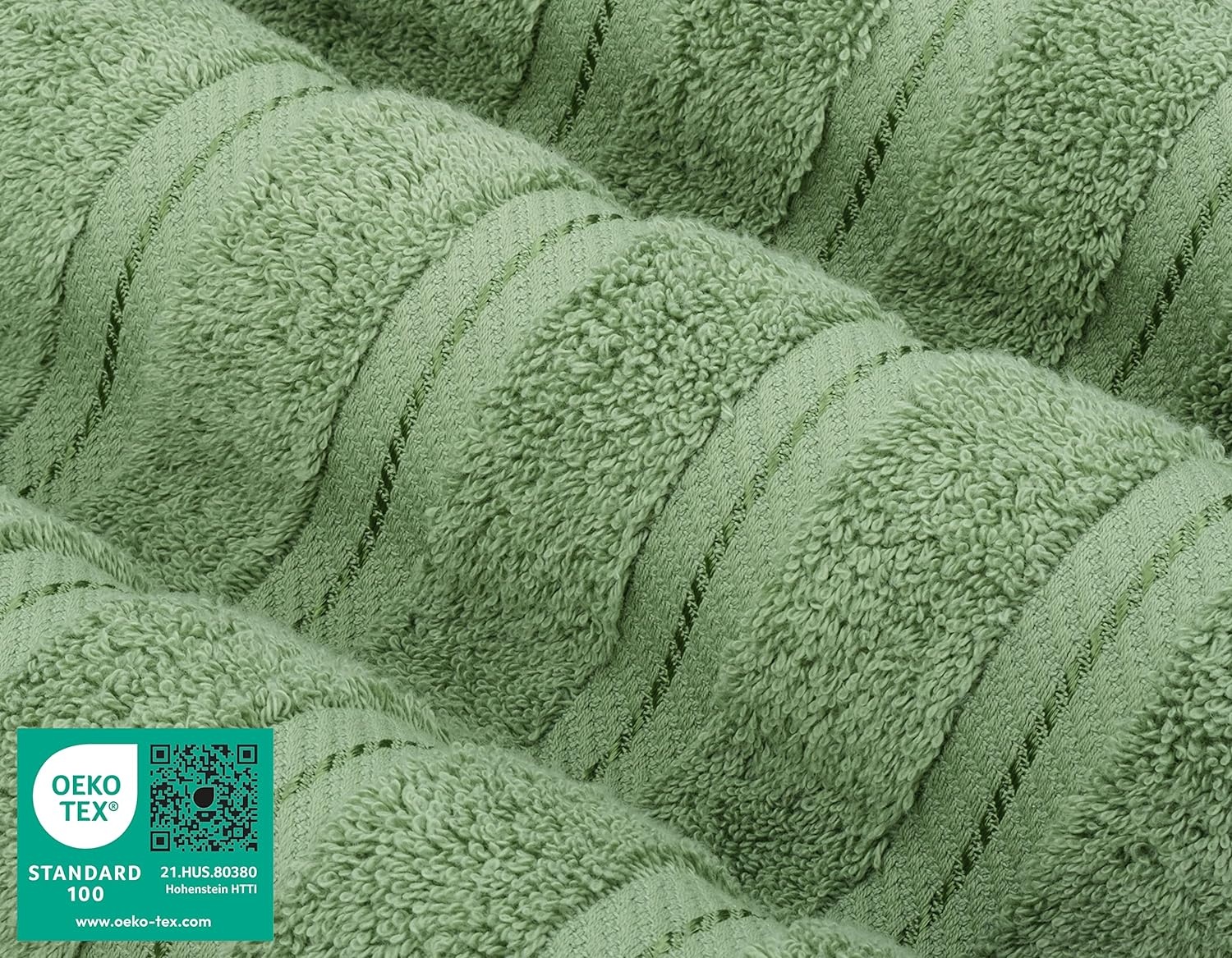image:imageAmerican Soft Linen 100 Cotton Luxury Turkish Towels 4 PC Hand Towel Set Soft Absorbent Quick Dry OEKO Tex Standard 100 Certificated Durable Machine Washable Breathable Premium Hotel QualitySage Green