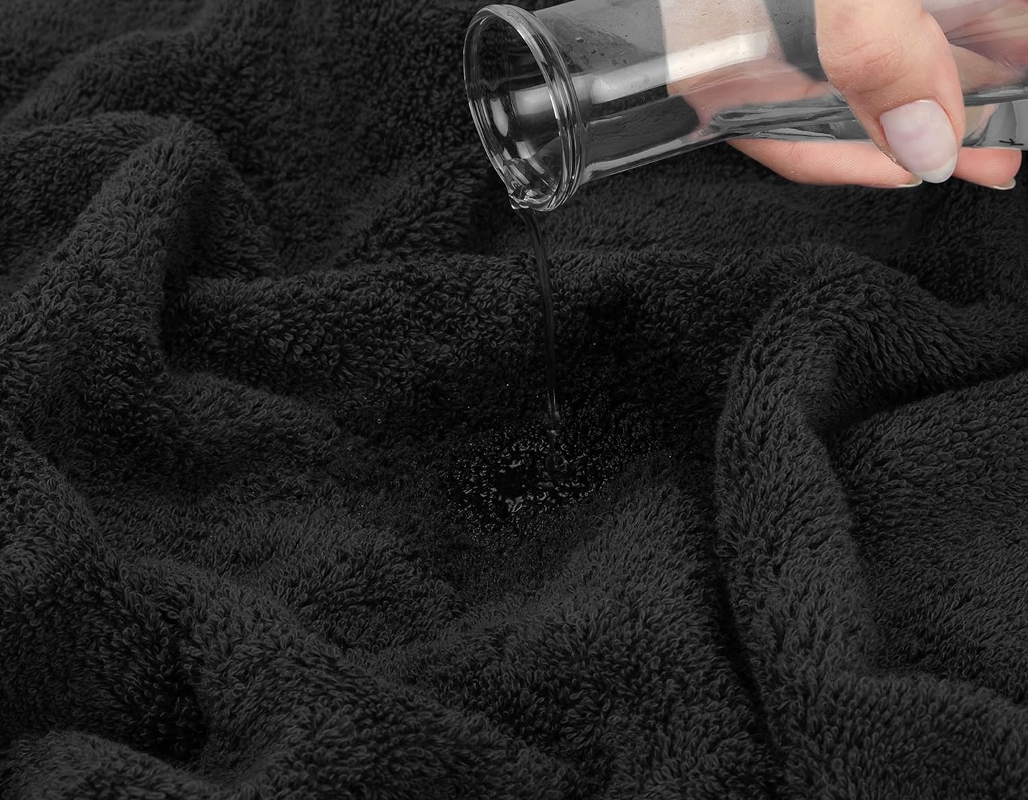 image:imageAmerican Soft Linen 100 Cotton Luxury Turkish Towels 4 PC Hand Towel Set Soft Absorbent Quick Dry OEKO Tex Standard 100 Certificated Durable Machine Washable Breathable Premium Hotel QualityBlack