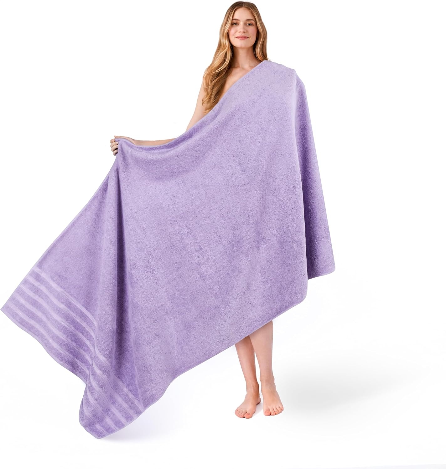 image:imageAmerican Soft Linen 100 Cotton Luxury Turkish Towels 4 PC Hand Towel Set Soft Absorbent Quick Dry OEKO Tex Standard 100 Certificated Durable Machine Washable Breathable Premium Hotel QualityLilac