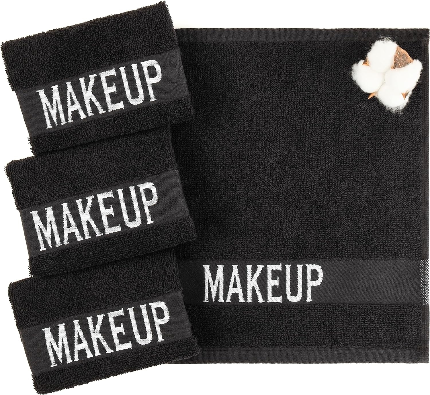 image:imageAmerican Soft Linen 100 Cotton Luxury Turkish Towels 4 PC Hand Towel Set Soft Absorbent Quick Dry OEKO Tex Standard 100 Certificated Durable Machine Washable Breathable Premium Hotel QualityBlack