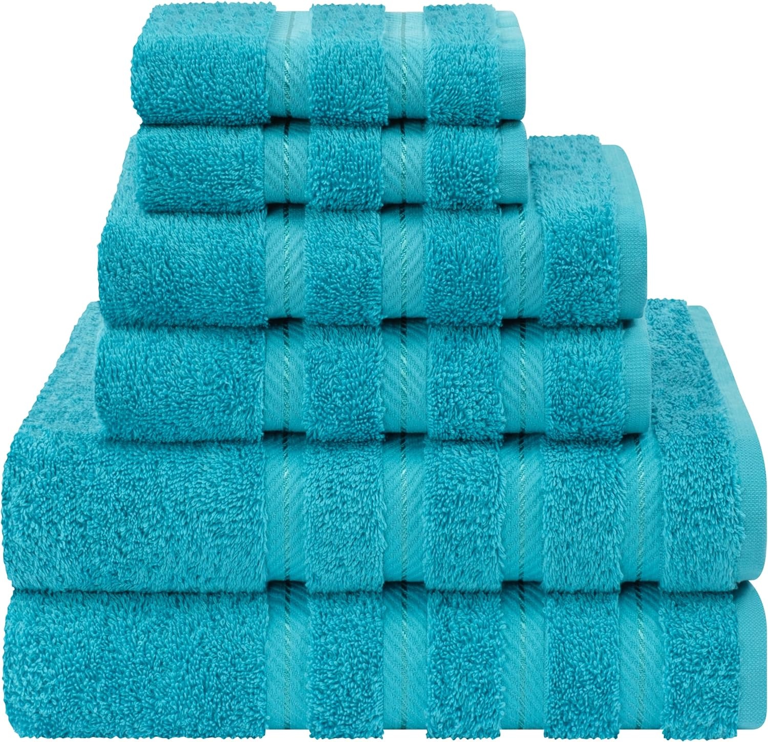 image:imageAmerican Soft Linen 100 Cotton Luxury Turkish Towels 4 PC Hand Towel Set Soft Absorbent Quick Dry OEKO Tex Standard 100 Certificated Durable Machine Washable Breathable Premium Hotel QualityAqua Blue