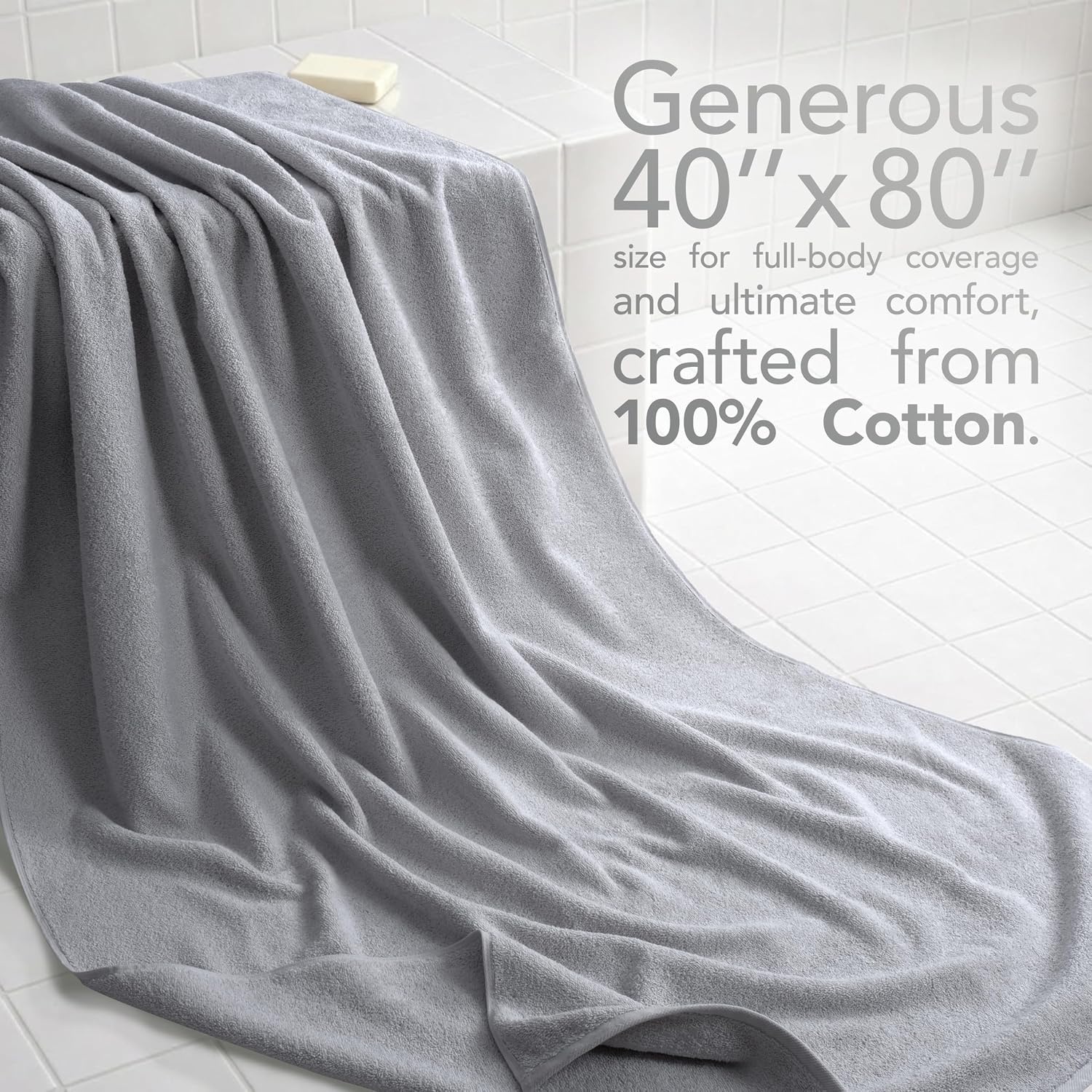 image:imageAmerican Soft Linen 100 Cotton Luxury Turkish Towels 4 PC Hand Towel Set Soft Absorbent Quick Dry OEKO Tex Standard 100 Certificated Durable Machine Washable Breathable Premium Hotel QualityLight Grey