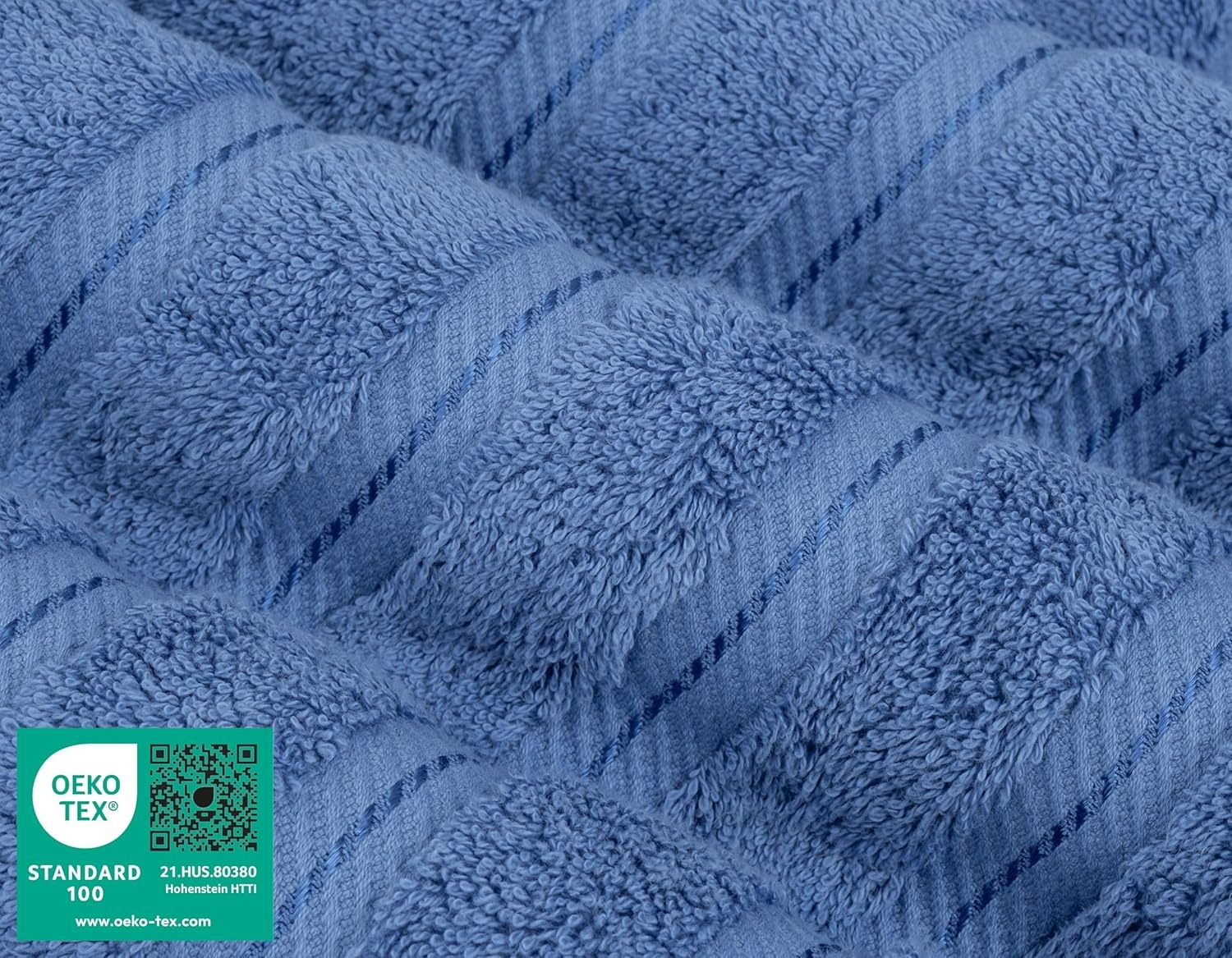 image:imageAmerican Soft Linen 100 Cotton Luxury Turkish Towels 4 PC Hand Towel Set Soft Absorbent Quick Dry OEKO Tex Standard 100 Certificated Durable Machine Washable Breathable Premium Hotel QualityElectric Blue