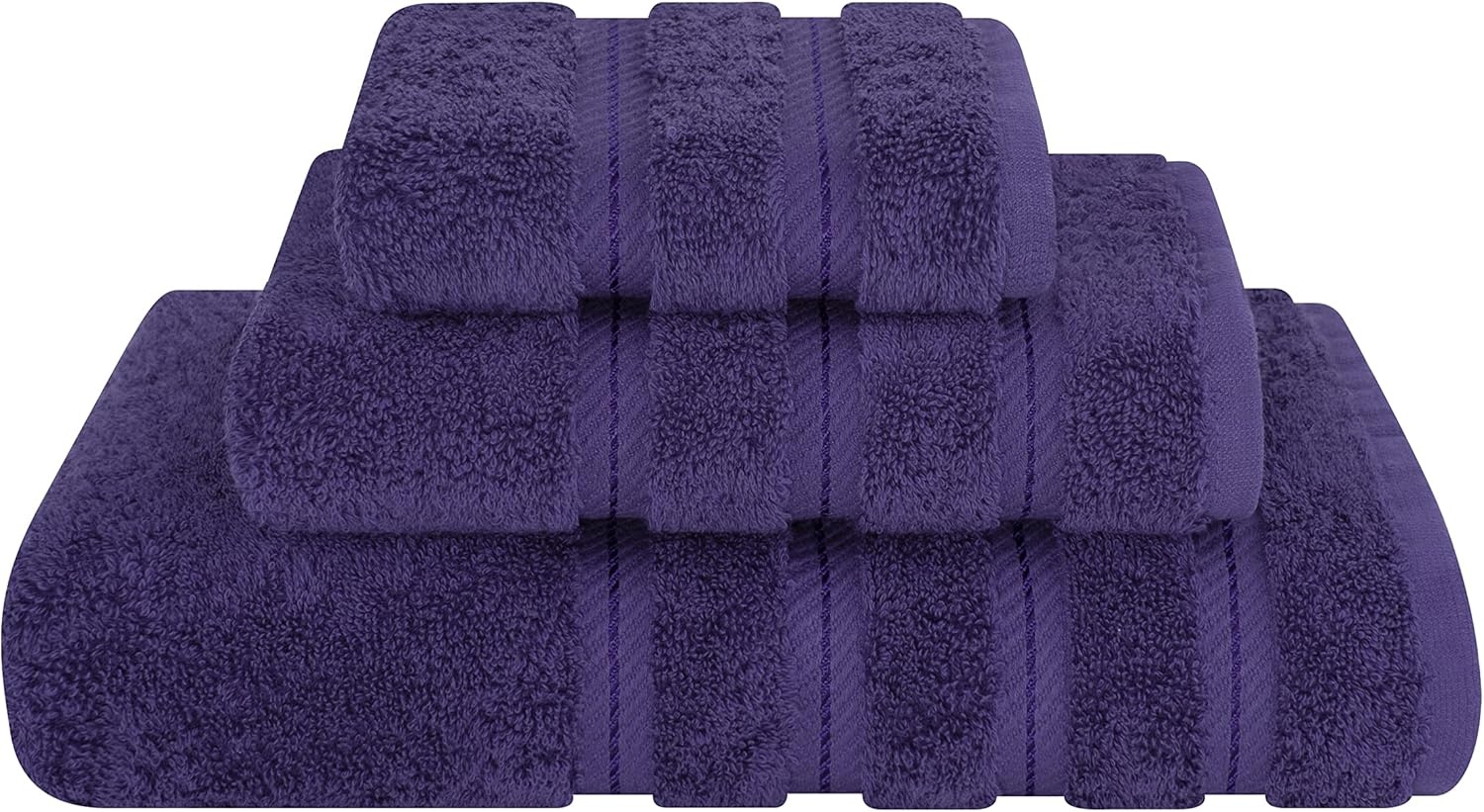 image:imageAmerican Soft Linen 100 Cotton Luxury Turkish Towels 4 PC Hand Towel Set Soft Absorbent Quick Dry OEKO Tex Standard 100 Certificated Durable Machine Washable Breathable Premium Hotel QualityViolet Purple