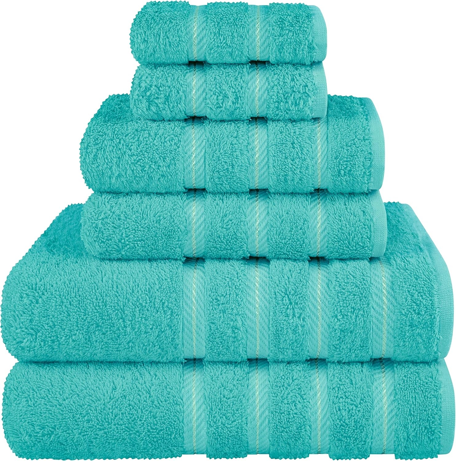 image:imageAmerican Soft Linen 100 Cotton Luxury Turkish Towels 4 PC Hand Towel Set Soft Absorbent Quick Dry OEKO Tex Standard 100 Certificated Durable Machine Washable Breathable Premium Hotel QualityTurquoise Blue