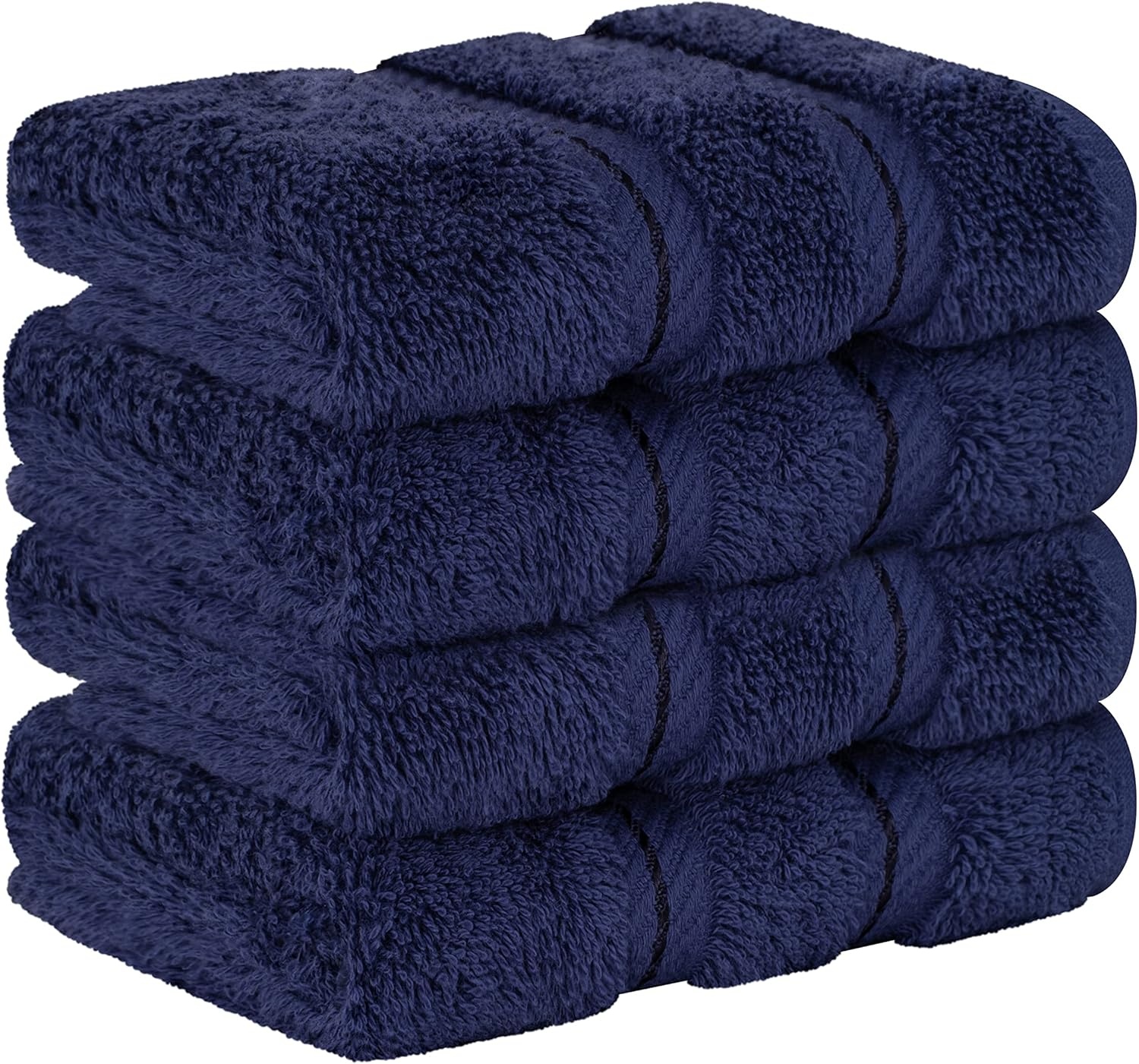 image:imageAmerican Soft Linen 100 Cotton Luxury Turkish Towels 4 PC Hand Towel Set Soft Absorbent Quick Dry OEKO Tex Standard 100 Certificated Durable Machine Washable Breathable Premium Hotel QualityNavy Blue