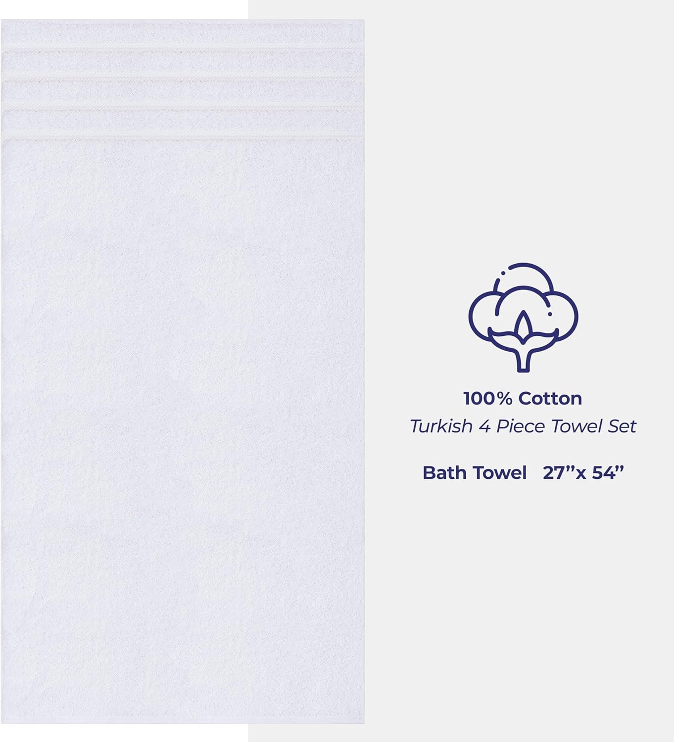 image:imageAmerican Soft Linen 100 Cotton Luxury Turkish Towels 4 PC Hand Towel Set Soft Absorbent Quick Dry OEKO Tex Standard 100 Certificated Durable Machine Washable Breathable Premium Hotel QualityBright White