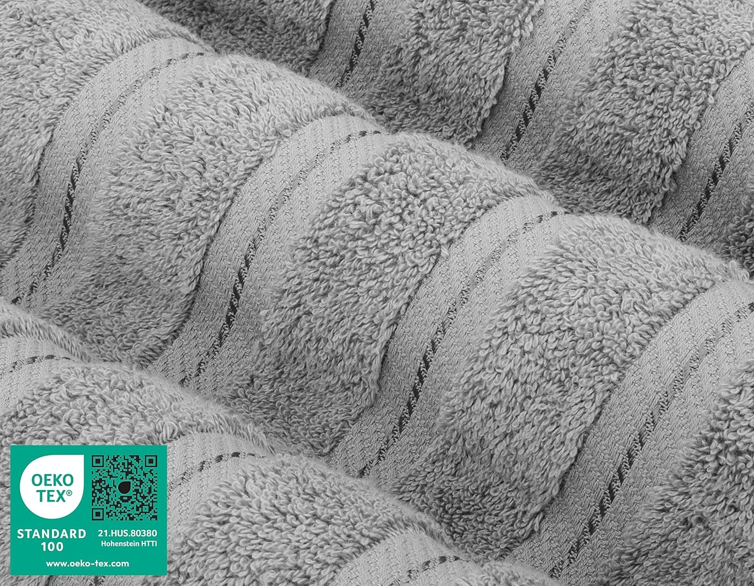 image:imageAmerican Soft Linen 100 Cotton Luxury Turkish Towels 4 PC Hand Towel Set Soft Absorbent Quick Dry OEKO Tex Standard 100 Certificated Durable Machine Washable Breathable Premium Hotel QualityLight Grey