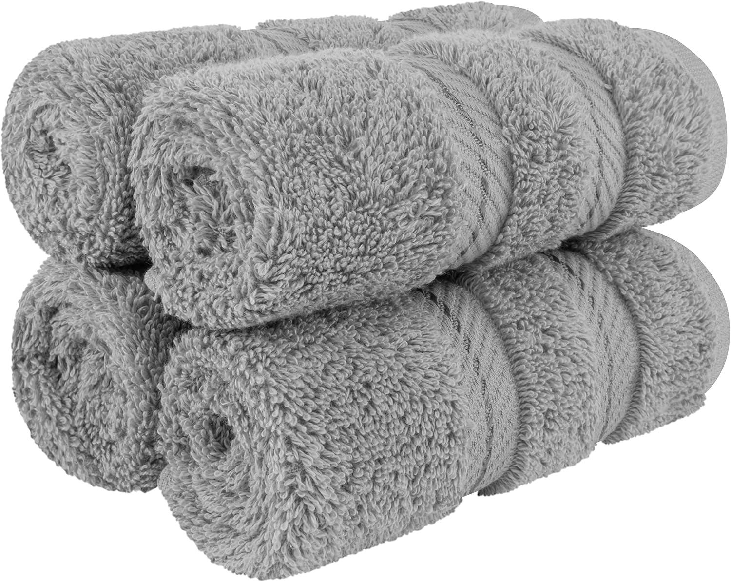 image:imageAmerican Soft Linen 100 Cotton Luxury Turkish Towels 4 PC Hand Towel Set Soft Absorbent Quick Dry OEKO Tex Standard 100 Certificated Durable Machine Washable Breathable Premium Hotel QualityLight Grey