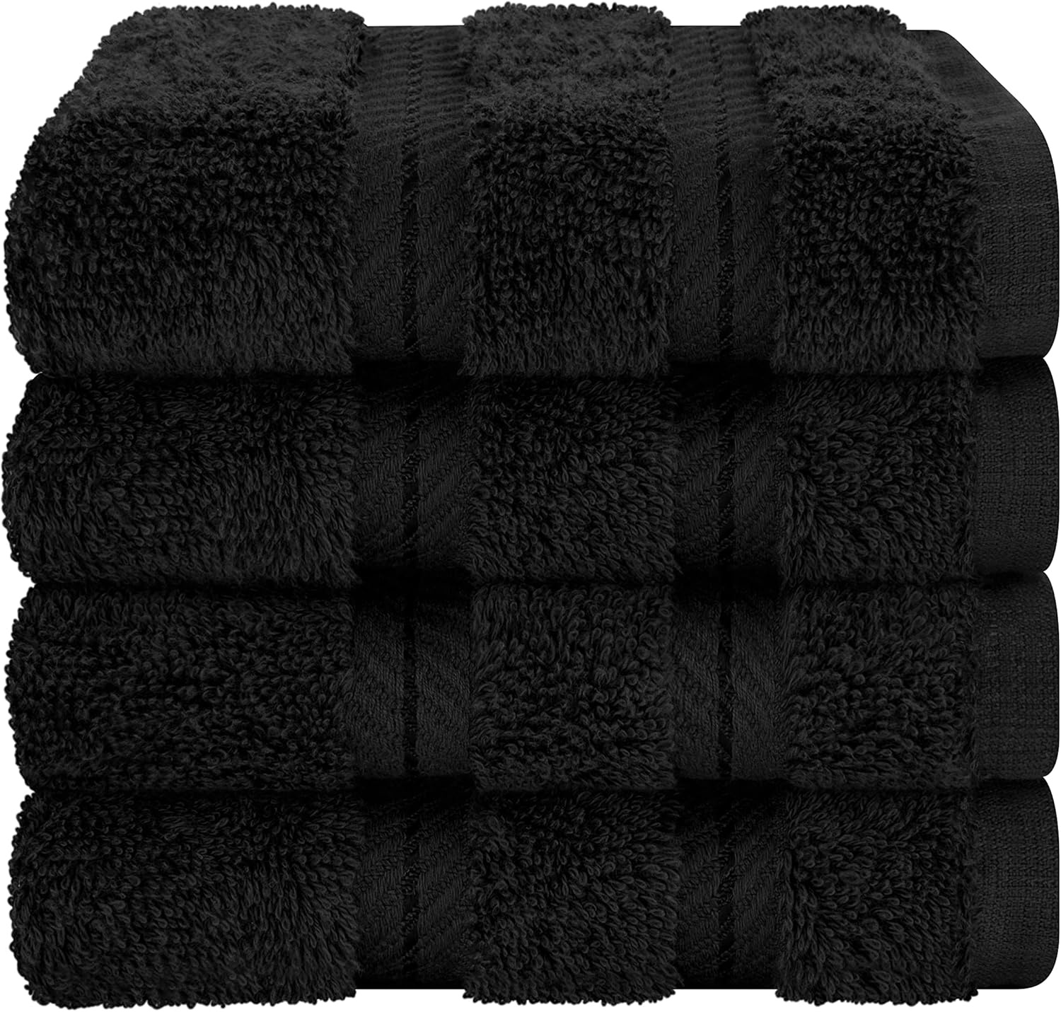 image:imageAmerican Soft Linen 100 Cotton Luxury Turkish Towels 4 PC Hand Towel Set Soft Absorbent Quick Dry OEKO Tex Standard 100 Certificated Durable Machine Washable Breathable Premium Hotel QualityBlack