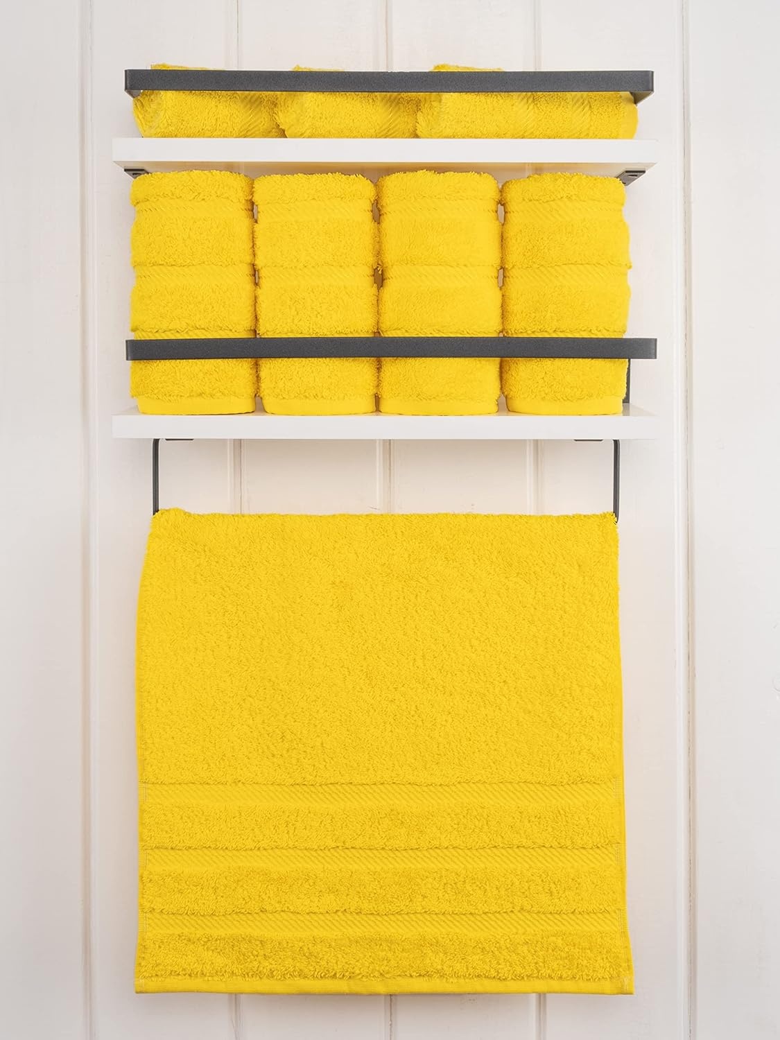 image:imageAmerican Soft Linen 100 Cotton Luxury Turkish Towels 4 PC Hand Towel Set Soft Absorbent Quick Dry OEKO Tex Standard 100 Certificated Durable Machine Washable Breathable Premium Hotel QualityLemon Yellow
