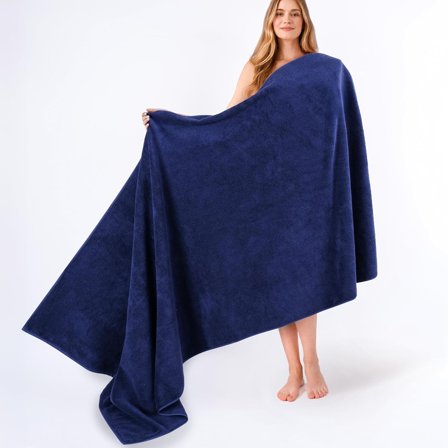 image:imageAmerican Soft Linen 100 Cotton Luxury Turkish Towels 4 PC Hand Towel Set Soft Absorbent Quick Dry OEKO Tex Standard 100 Certificated Durable Machine Washable Breathable Premium Hotel QualityNavy Blue