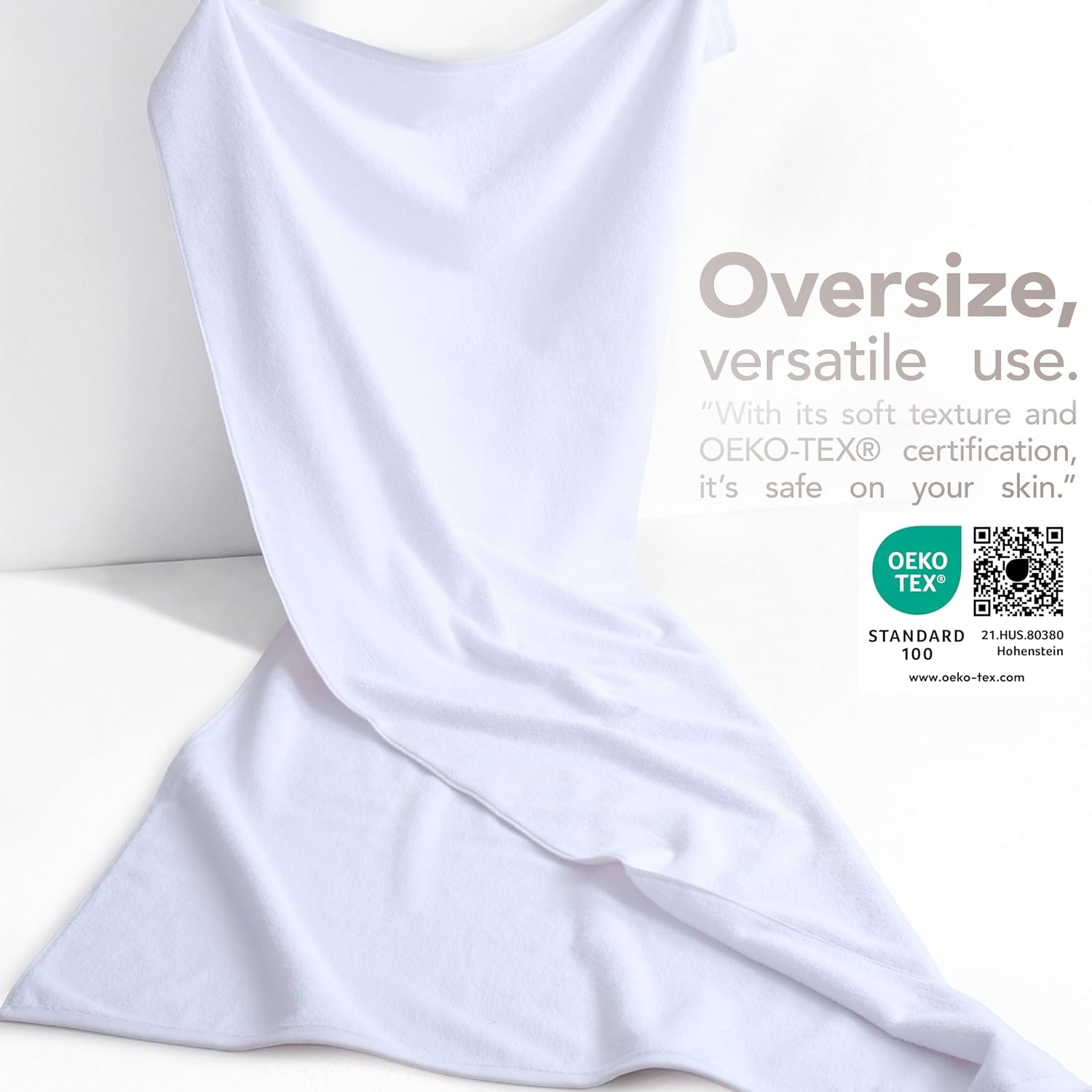 image:imageAmerican Soft Linen 100 Cotton Luxury Turkish Towels 4 PC Hand Towel Set Soft Absorbent Quick Dry OEKO Tex Standard 100 Certificated Durable Machine Washable Breathable Premium Hotel QualityBright White