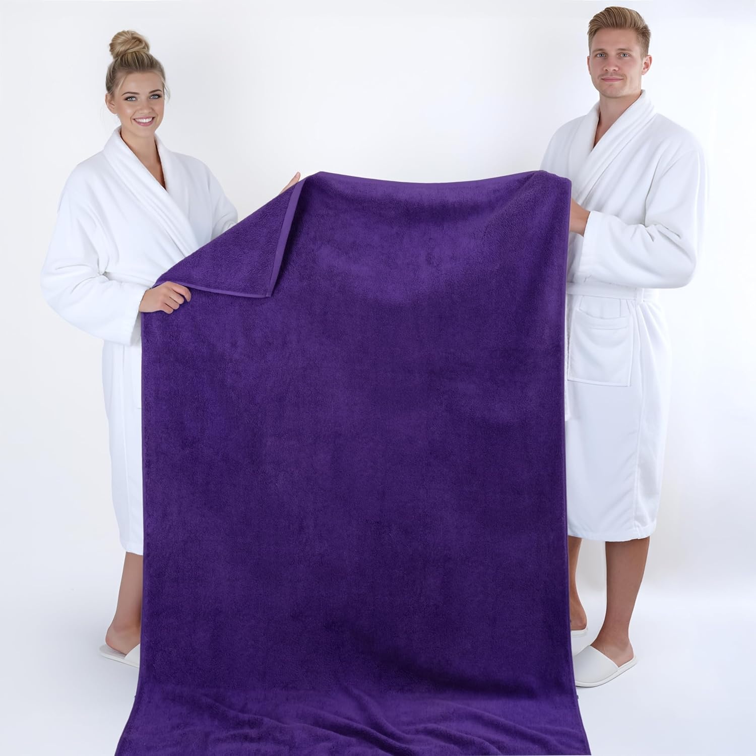 image:imageAmerican Soft Linen 100 Cotton Luxury Turkish Towels 4 PC Hand Towel Set Soft Absorbent Quick Dry OEKO Tex Standard 100 Certificated Durable Machine Washable Breathable Premium Hotel QualityViolet Purple
