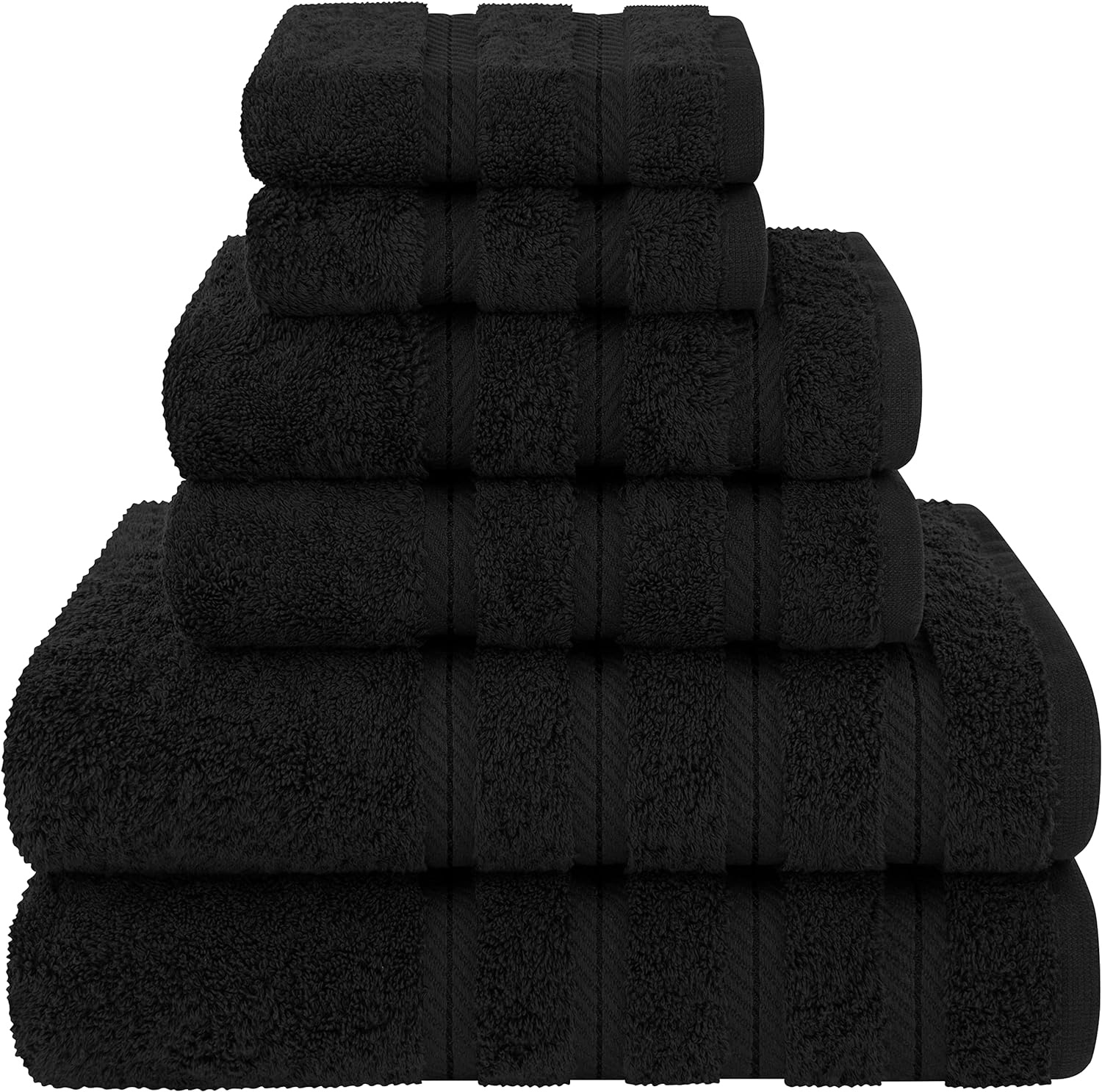 image:imageAmerican Soft Linen 100 Cotton Luxury Turkish Towels 4 PC Hand Towel Set Soft Absorbent Quick Dry OEKO Tex Standard 100 Certificated Durable Machine Washable Breathable Premium Hotel QualityBlack