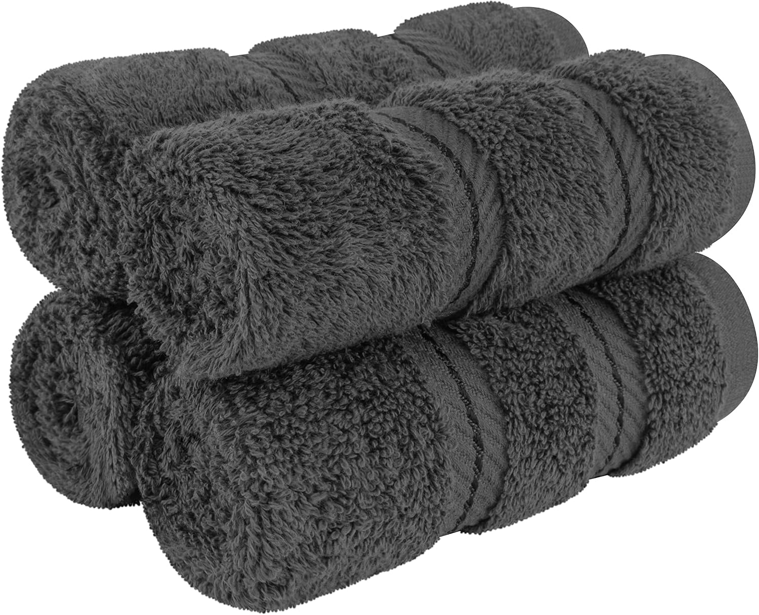 image:imageAmerican Soft Linen 100 Cotton Luxury Turkish Towels 4 PC Hand Towel Set Soft Absorbent Quick Dry OEKO Tex Standard 100 Certificated Durable Machine Washable Breathable Premium Hotel QualityDark Gray