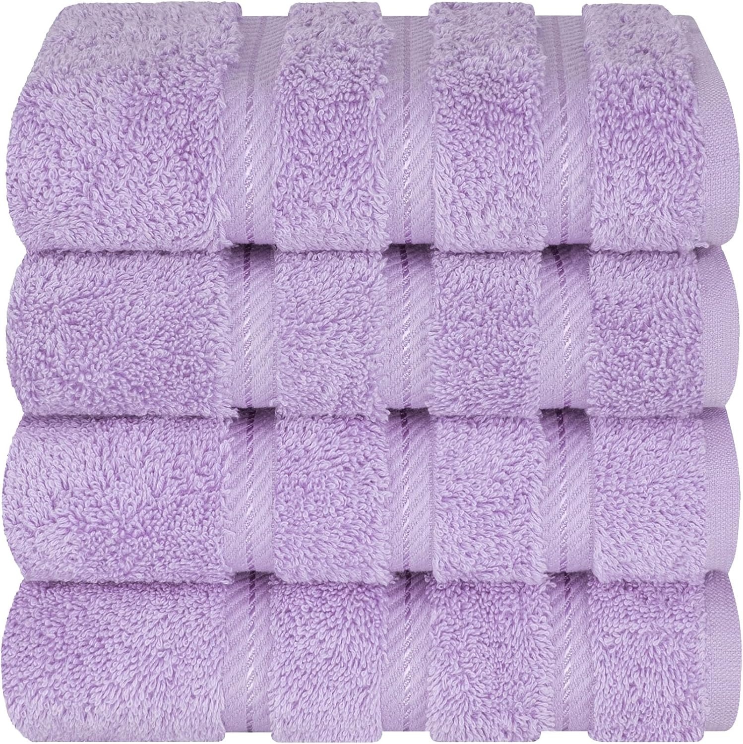 image:imageAmerican Soft Linen 100 Cotton Luxury Turkish Towels 4 PC Hand Towel Set Soft Absorbent Quick Dry OEKO Tex Standard 100 Certificated Durable Machine Washable Breathable Premium Hotel QualityLilac