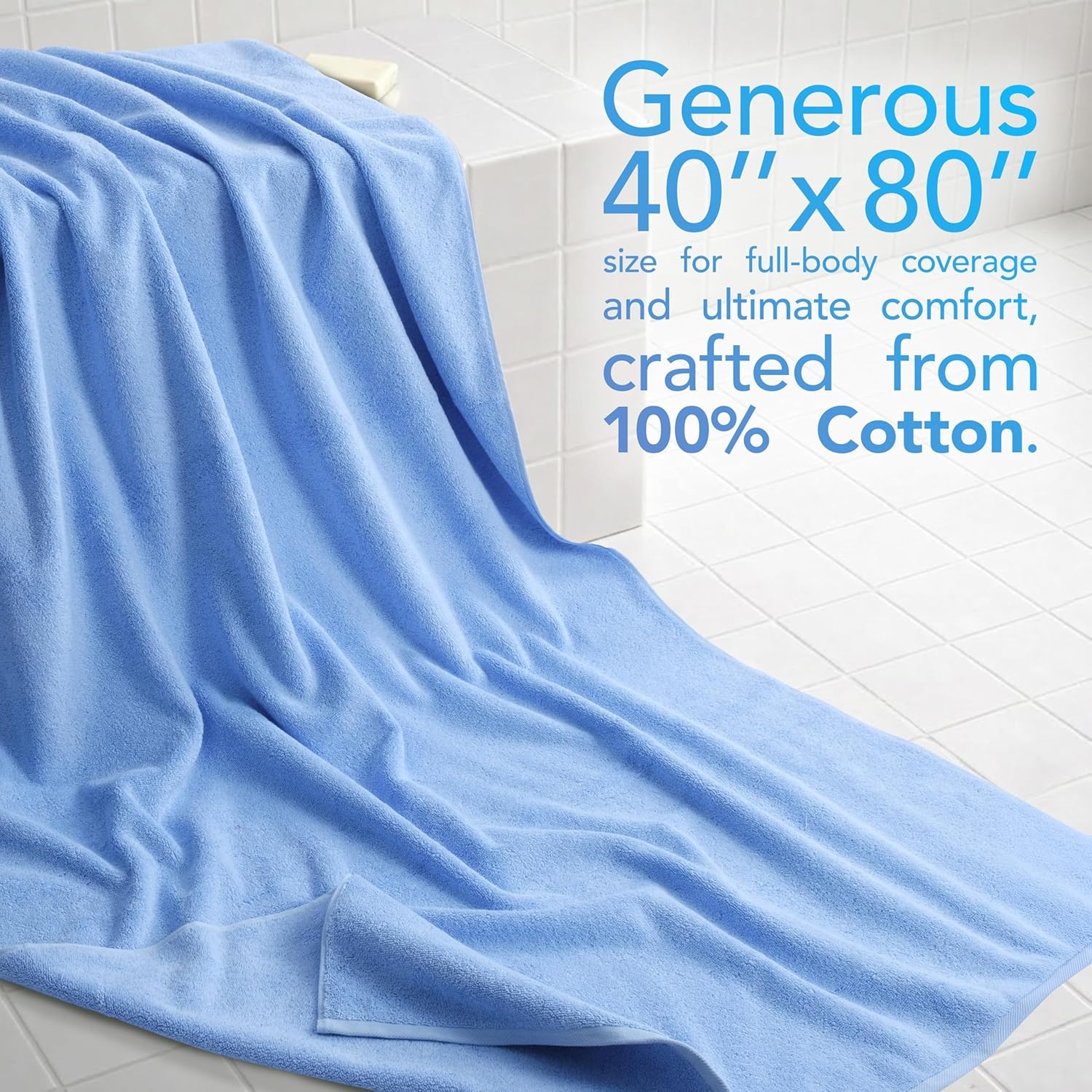 image:imageAmerican Soft Linen 100 Cotton Luxury Turkish Towels 4 PC Hand Towel Set Soft Absorbent Quick Dry OEKO Tex Standard 100 Certificated Durable Machine Washable Breathable Premium Hotel QualitySky Blue